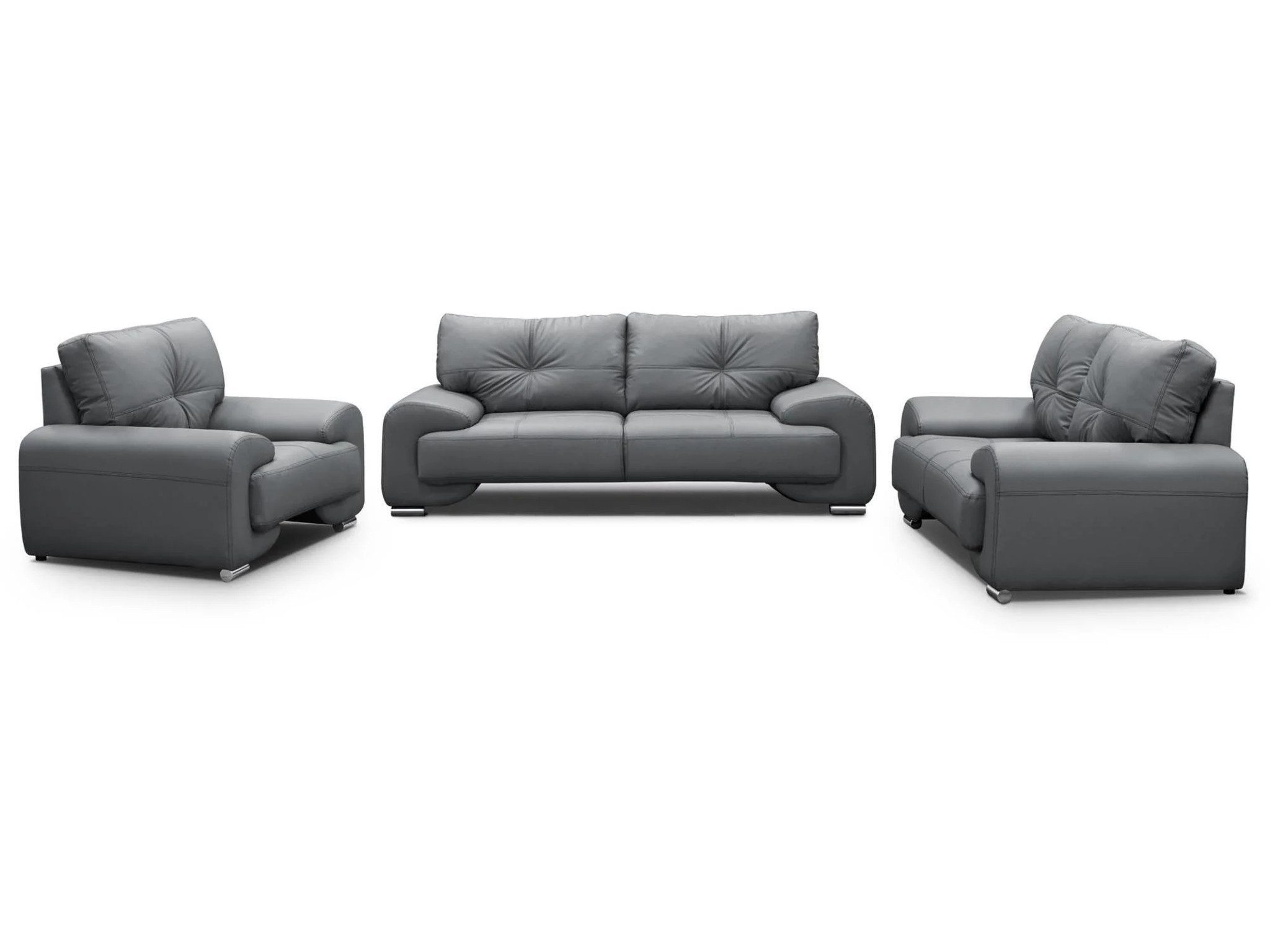 Beautysofa Polstergarnitur OMEGA 3+2+1 klassisches Wohnzimmer-Set, Kunstleder, (in zeitlosen Farben, Komfort-Set mit Wellenfedern und Schaumstoff), Wohnzimmer Big-Sofa set