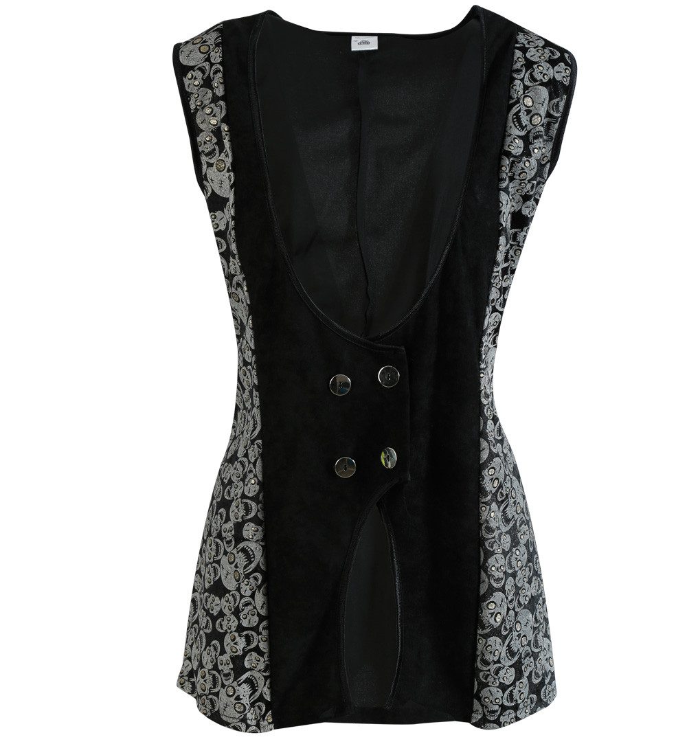 Fries Piraten-Kostüm Piratin Totenkopf Halloween Weste Horror Karneval Fasc günstig online kaufen