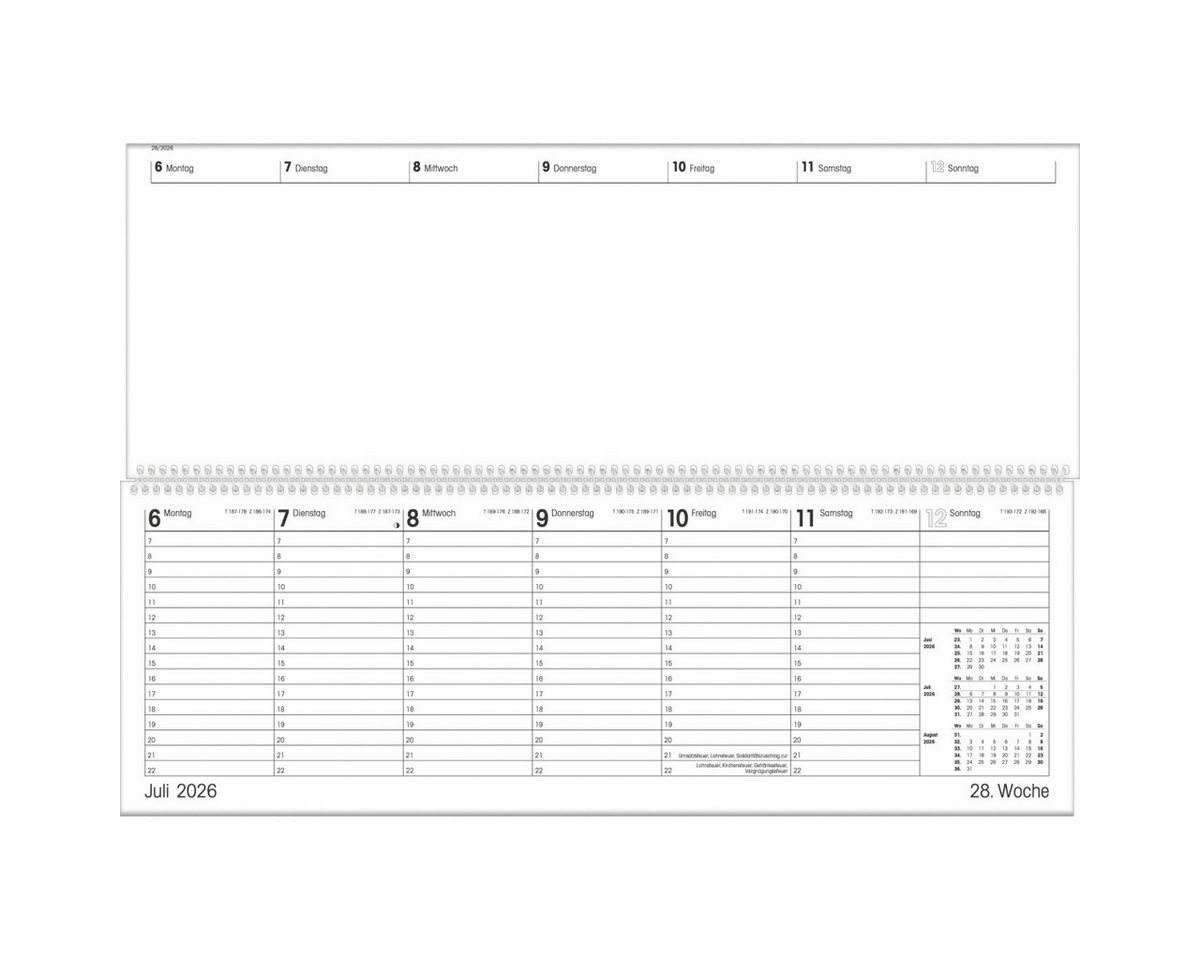 Thumbnail - ZETTLER Schreibtischkalender Schreibtischquerkalender Giganta XXL 42,2x14,8cm Kalendarium 2026.