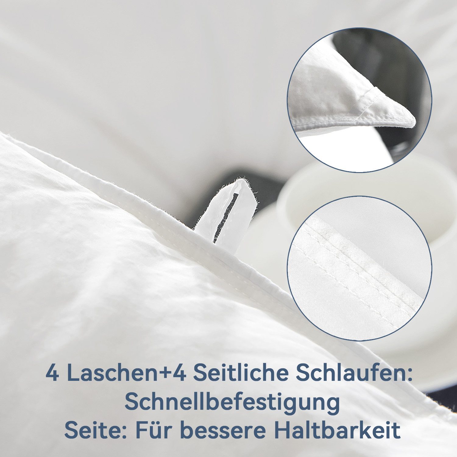 Elemuse Federbettdecke Ganzjahres Federdecke Bettdecken 135x200cm, 155x220cm, 200x200cm, Füllung: 85% Federn und 15% Daunen, Bezug: 100% Baumwolle, Bettdecke fü – Bild 5 von 5