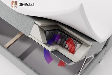 DB-Möbel Boxspringbett Artemia Bettkasten Doppelbett mit Matratzenauflagen