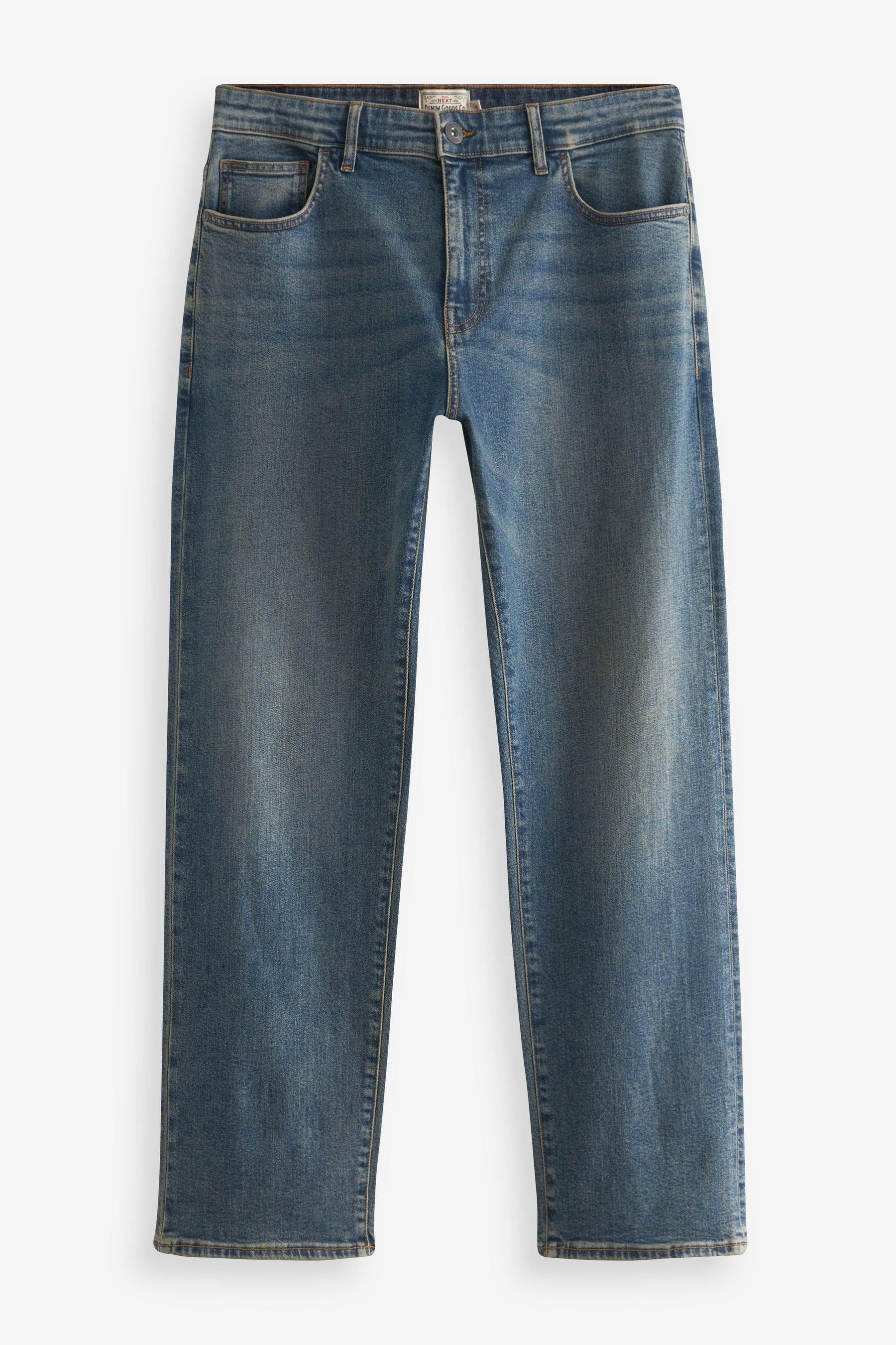 (1-tlg) Vintage Blue im Next Stretch-Jeans Vintage-Look Straight-Jeans Fit Straight