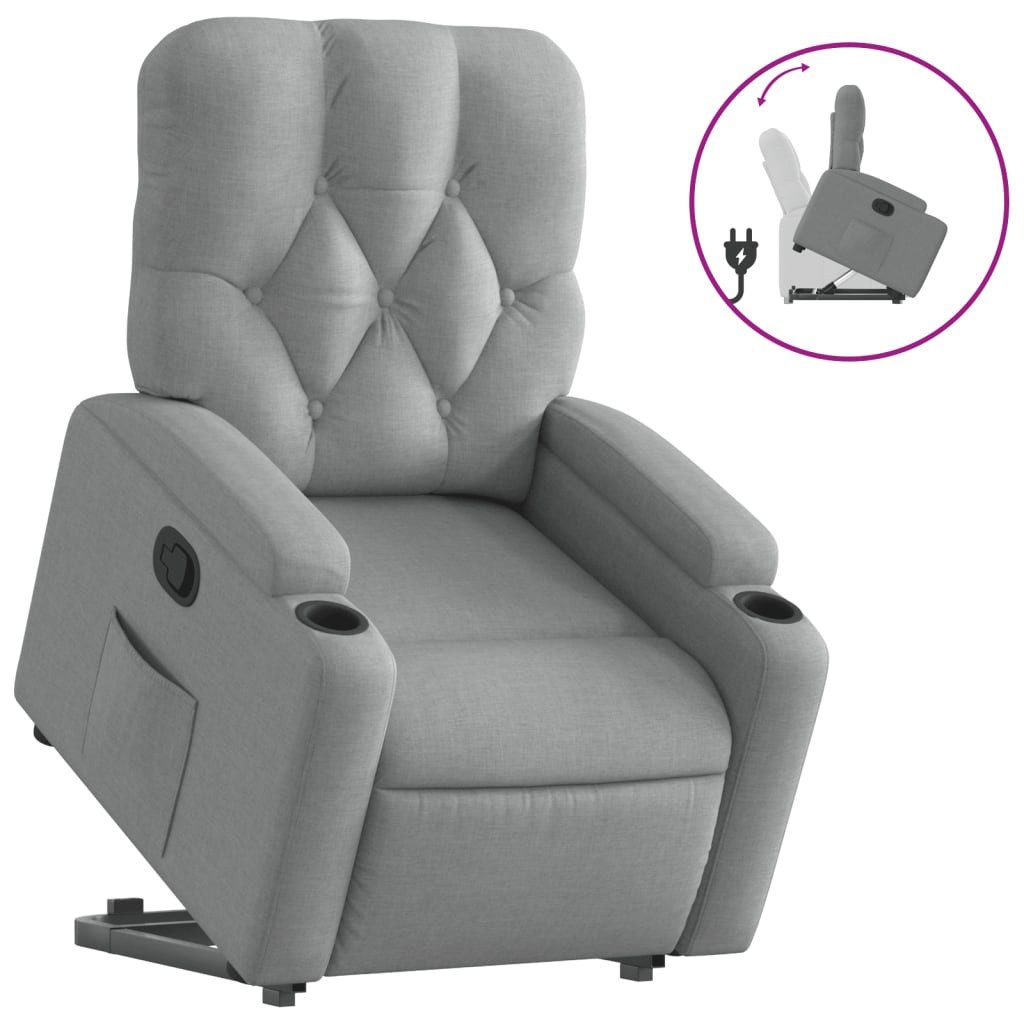 vidaXL Sessel Relaxsessel mit Aufstehhilfe Hellgrau günstig online kaufen