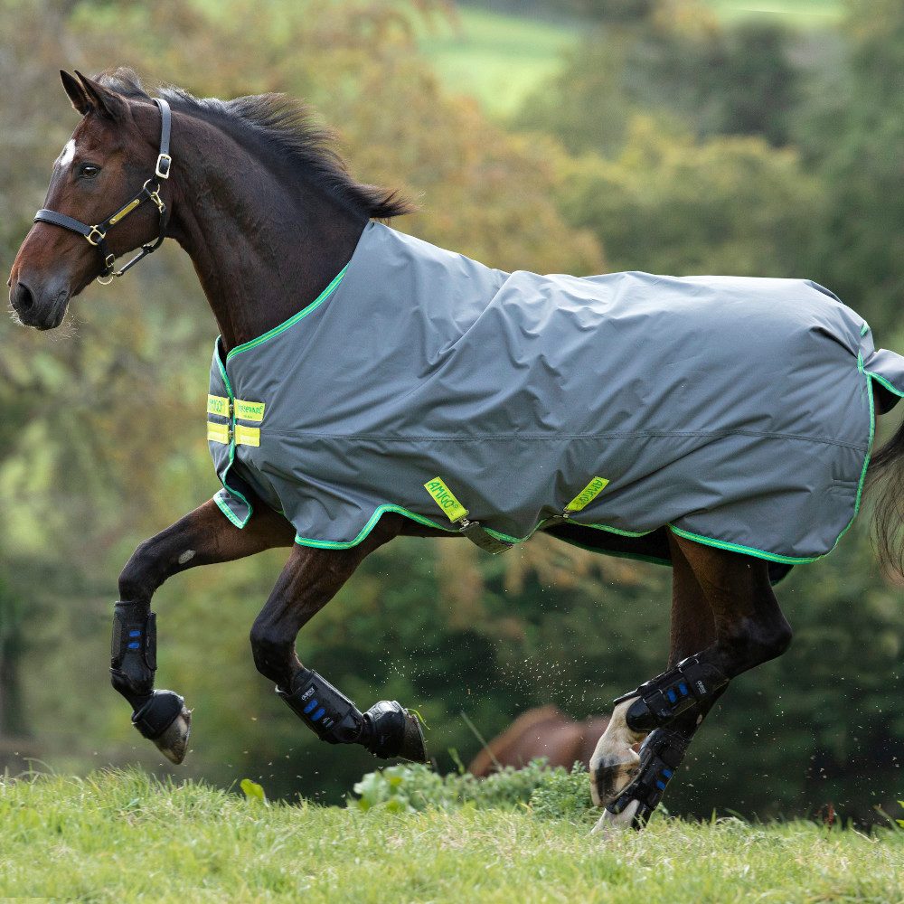 Pferde-Thermodecke Horseware Amigo Hero 900D Turnout Medium 200g - Grey/Green