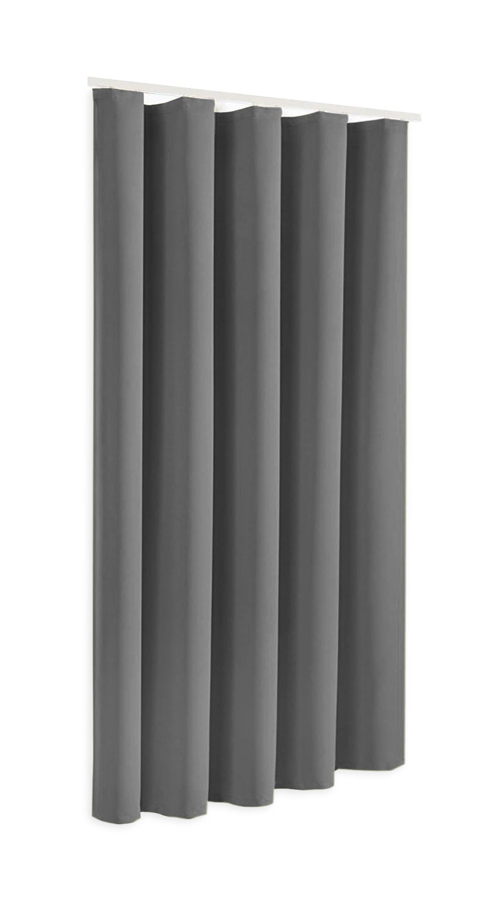 Verdunkelungsvorhang Verdunkelungsvorhang, Thermovorhang Sopran grau in Höhe 175 oder 245cm, Clever-Kauf-24, Kräuselband (1 St), verdunkelnd