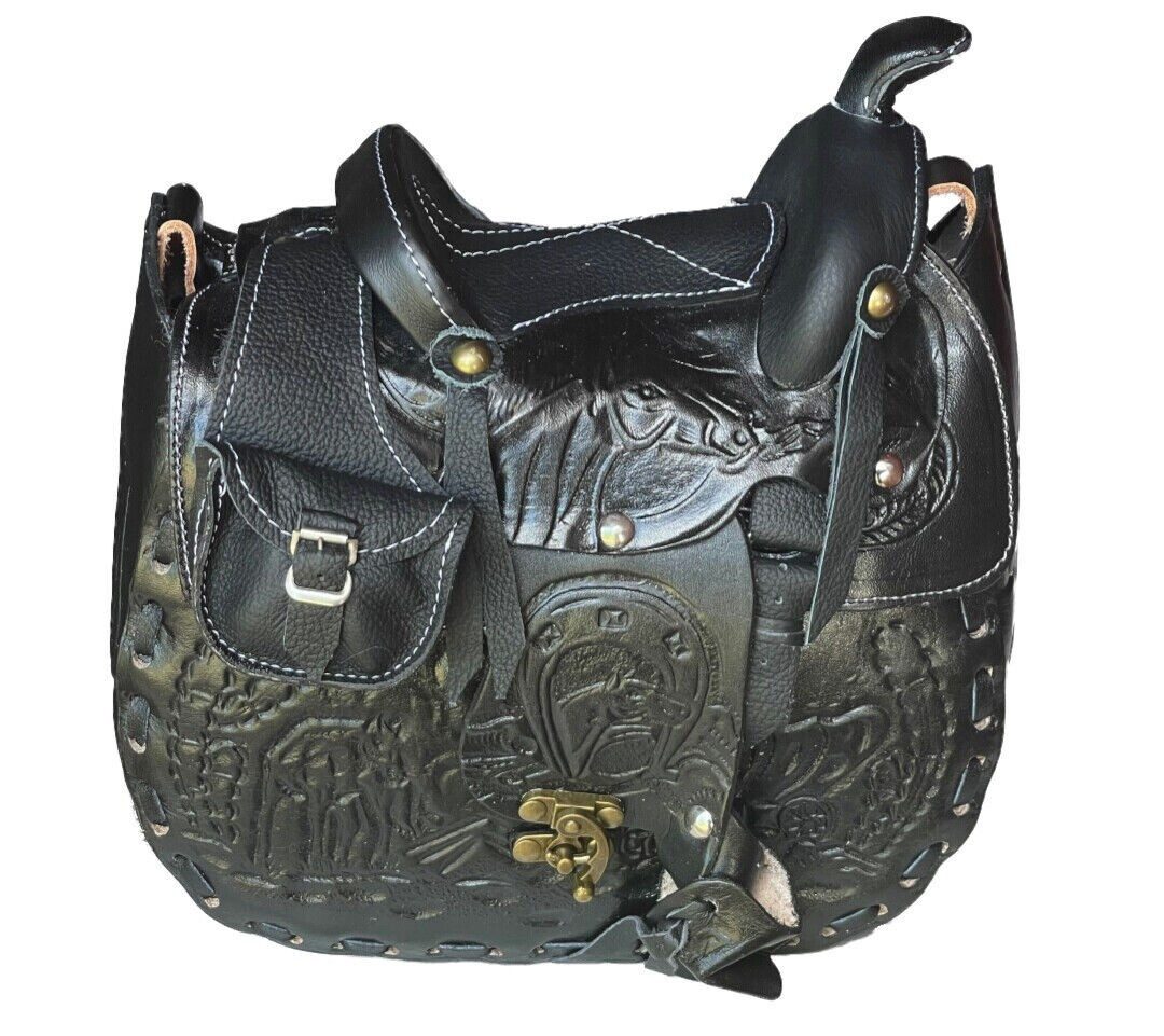 Westernlifestyle Schultertasche Schwarze Tasche Handtasche Schultertasche Westerntasche Sattel