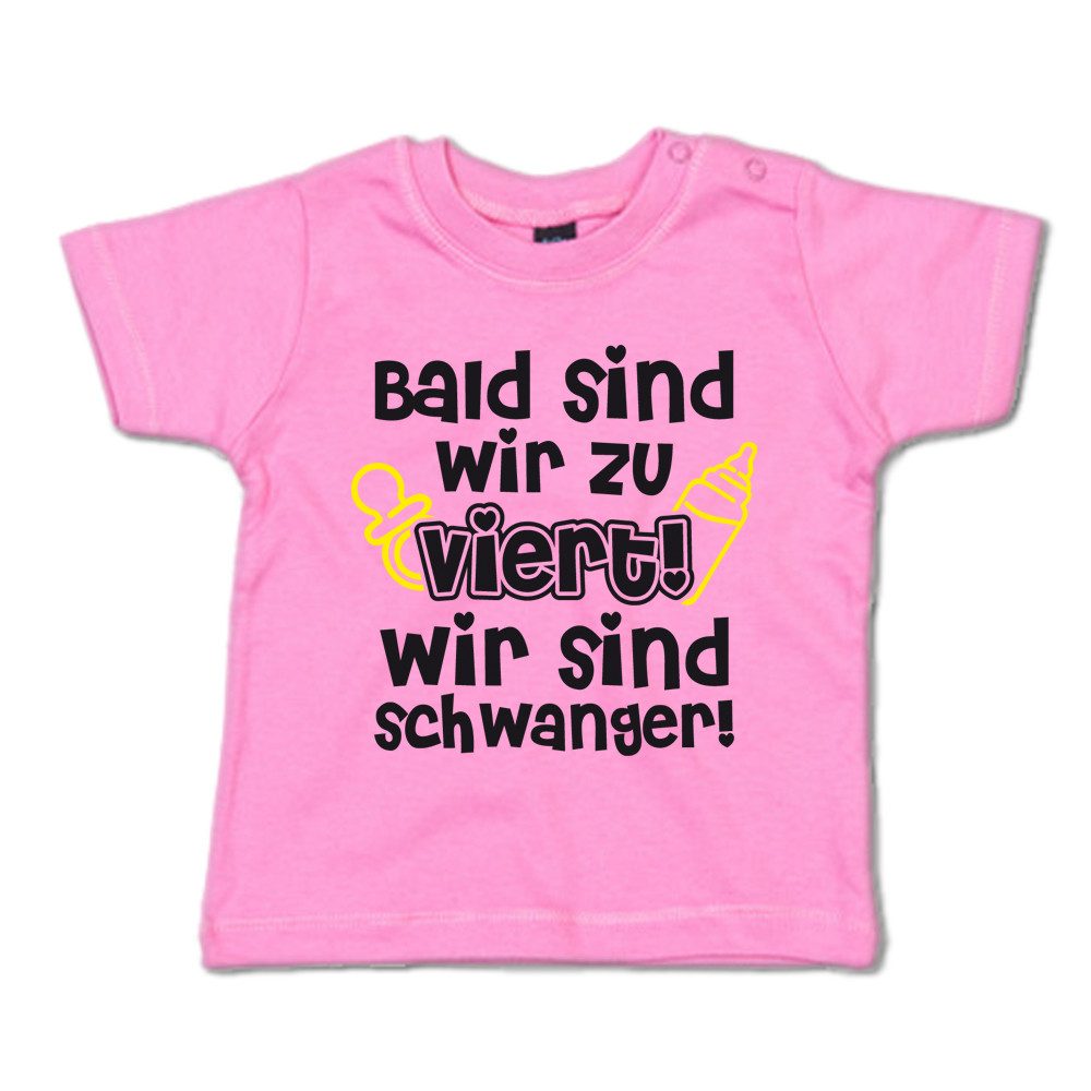 G-graphics T-Shirt Bald sind wir zu viert! Wir sind schwanger! Baby T-Shirt, mit Spruch / Sprüche / Print / Aufdruck