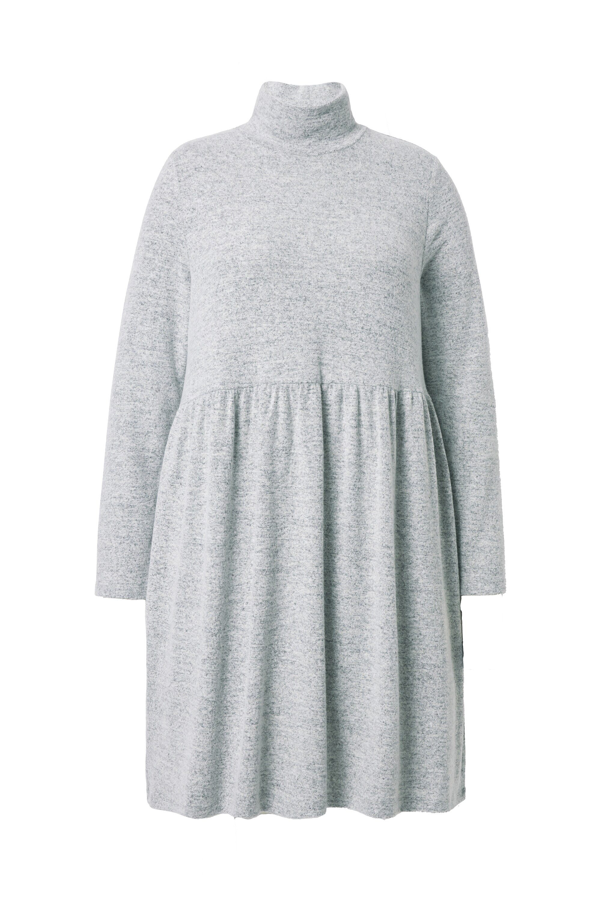 Ulla Popken Jerseykleid Strickkleid A-Linie Stehkragen Langarm günstig online kaufen