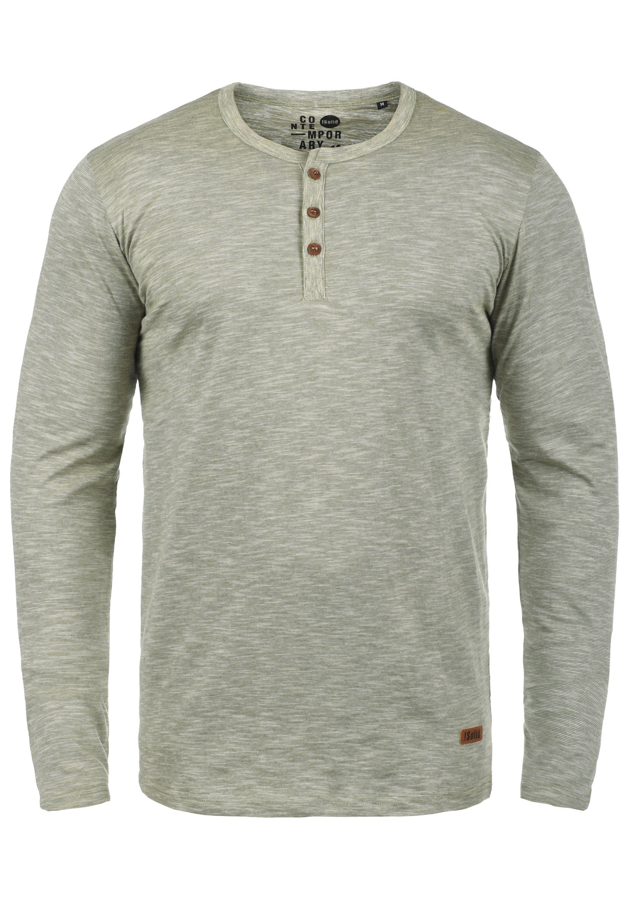 !Solid Rundhalsshirt SDMigos Langarmshirt mit Knopfleiste Dusty Oliv (3784)