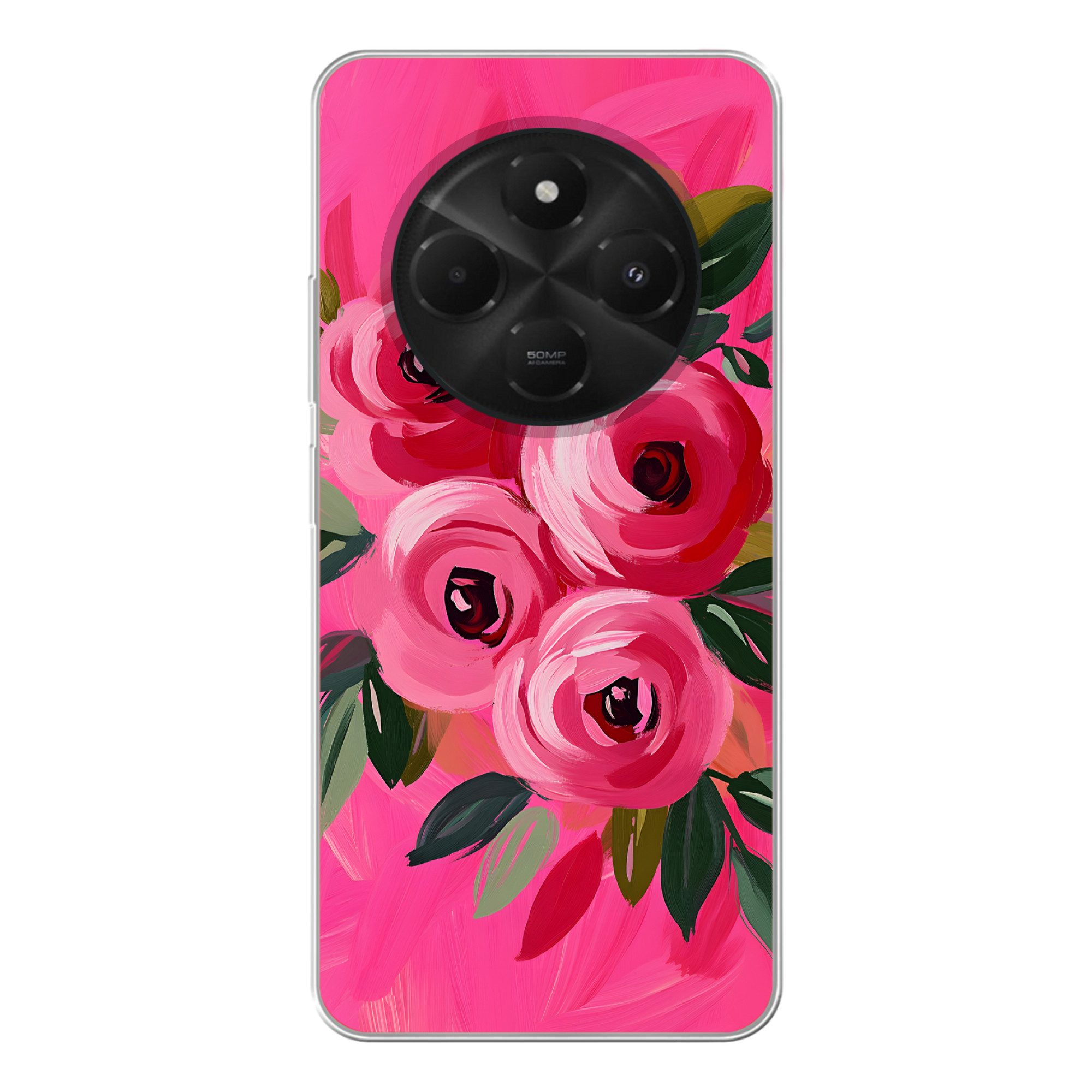MuchoWow Handyhülle für Xiaomi Poco C75 5G Blumen - Farbe - Rosa, Phone Case, Si im Vergleich