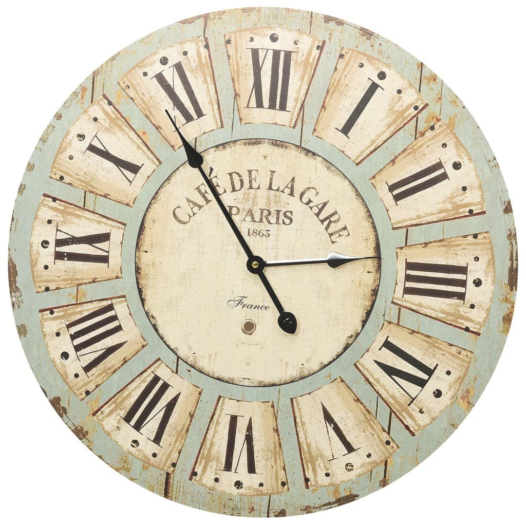 vidaXL Uhr 60 cm Wanduhr Mehrfarbig 60 cm MDF