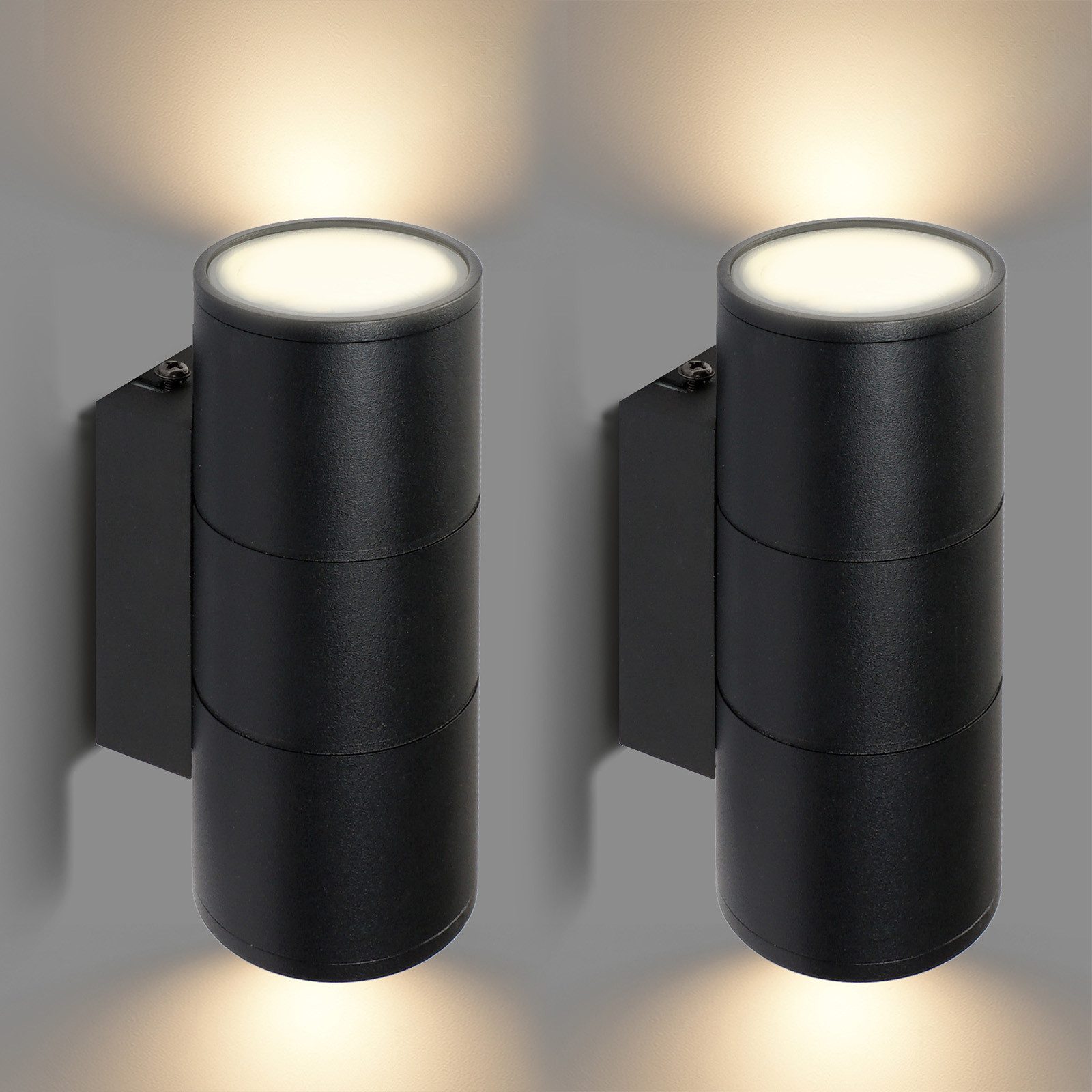 IMPTS LED Wandleuchte LED Schwarz Wandlampe Außen Innen 2 Stück Up Down Auß günstig online kaufen