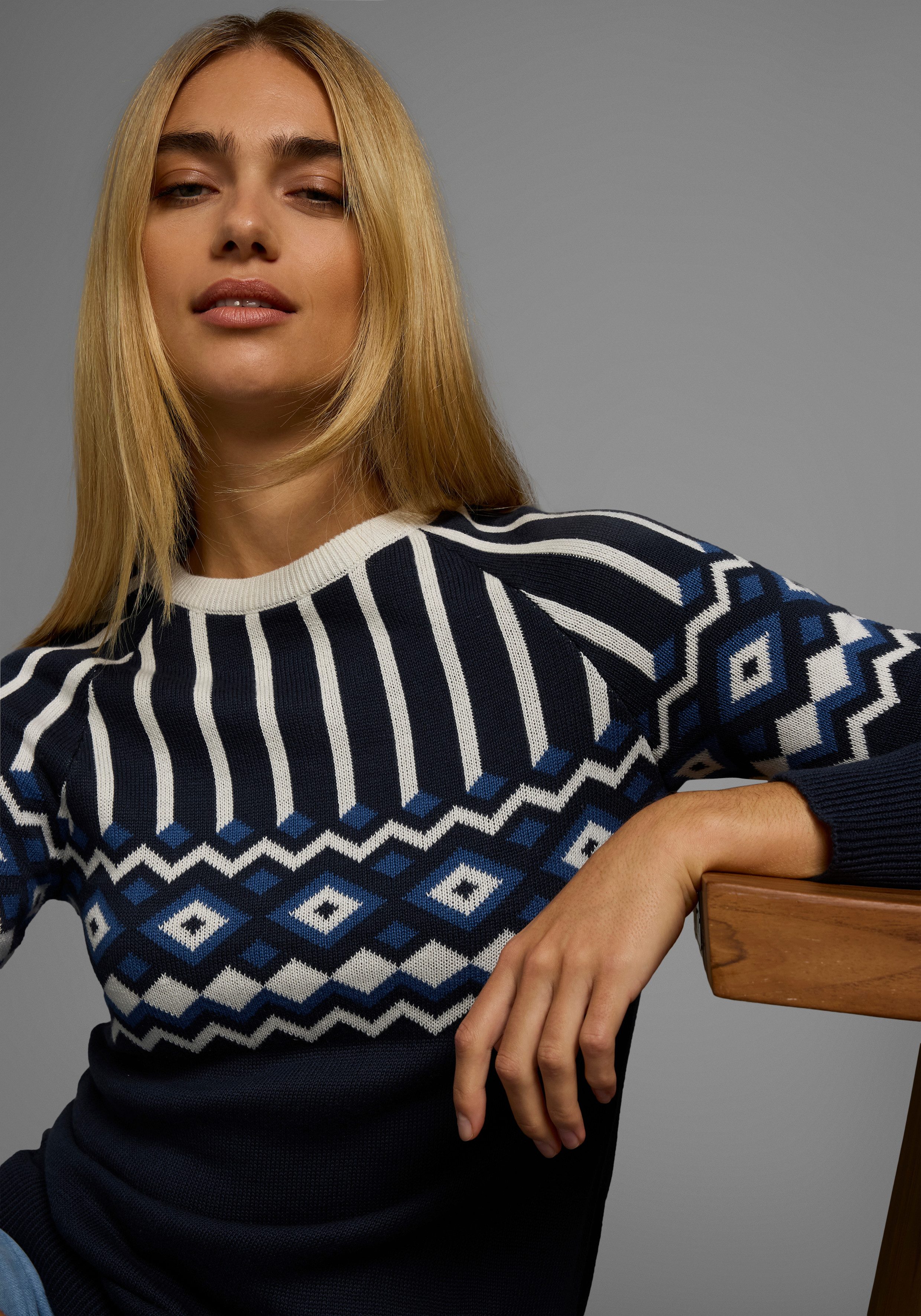 AJC Jacquardpullover mit Norwegermuster in verschiedenen Farbvarianten