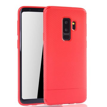 König Design Handyhülle Samsung Galaxy S9 Plus, Samsung Galaxy S9 Plus Handyhülle Backcover Rot