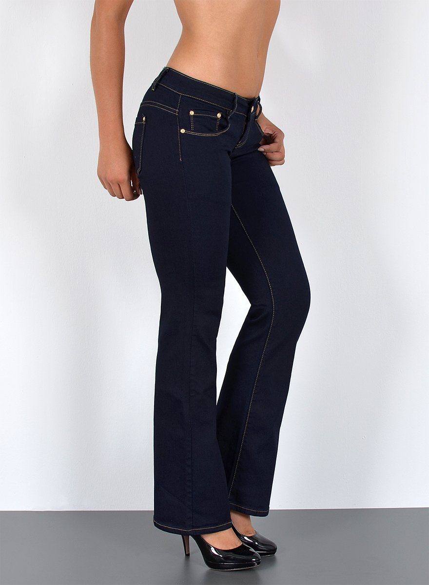 ESRA Bootcut-Jeans Damen Schlagjeans mit weitem Bein und Stretch bis Große günstig online kaufen
