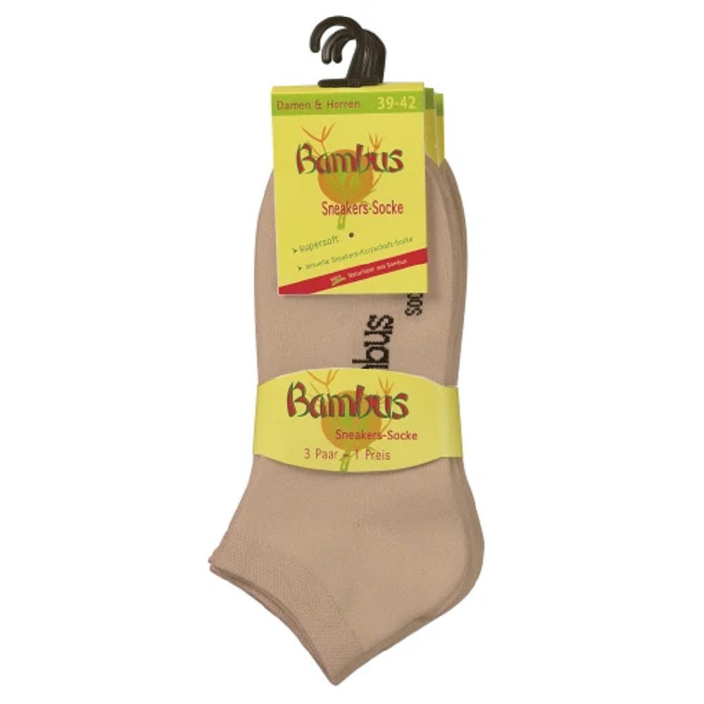 Socks 4 Fun Sneakersocken Sneaker Bambus (3-er Bündel, 1-Paar, 3 Paar) besonders weich