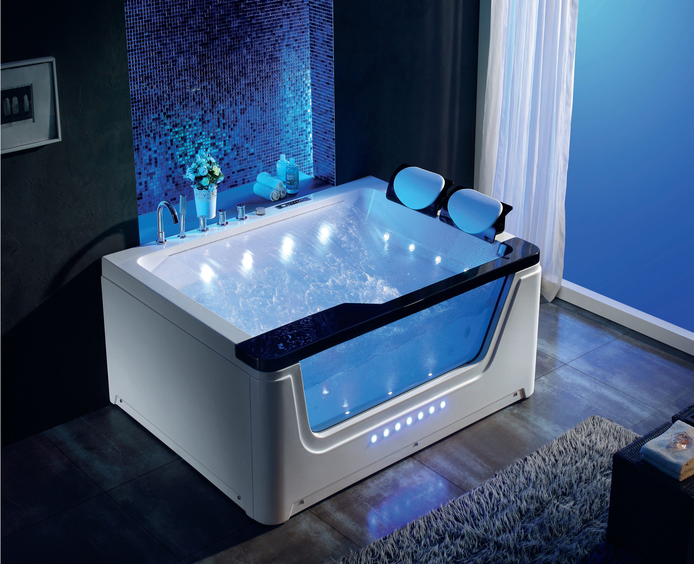 Duwilux Whirlpool-Badewanne Edler Whirlpool Alabama 170x130 Badewanne inkl. Extras, (1-tlg)