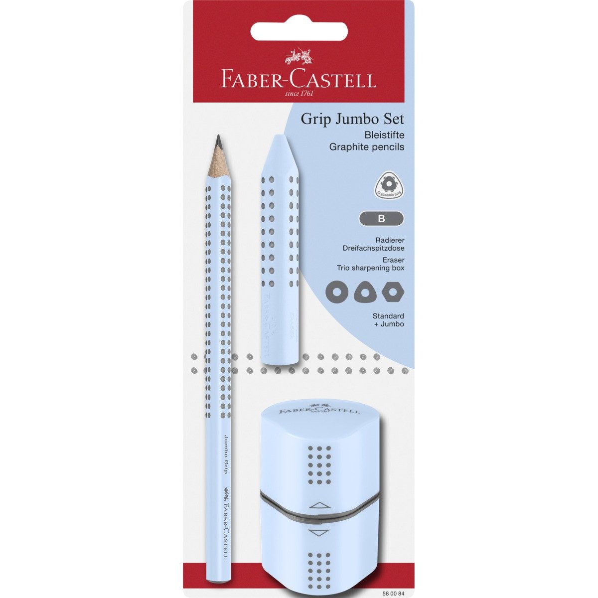 Faber-Castell Kugelschreiber FABER-CASTELL Set Jumbo Grip BK sky blue