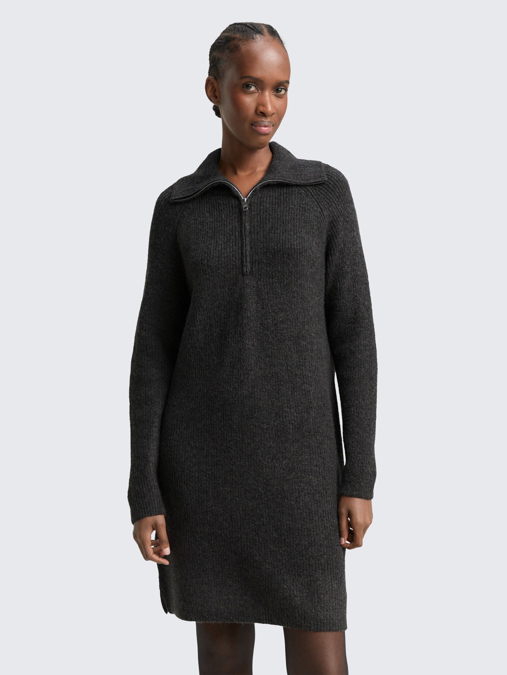 TOM TAILOR Denim Sommerkleid Платья & Jumpsuits Mini-Kleid mit Troyer-Kragen