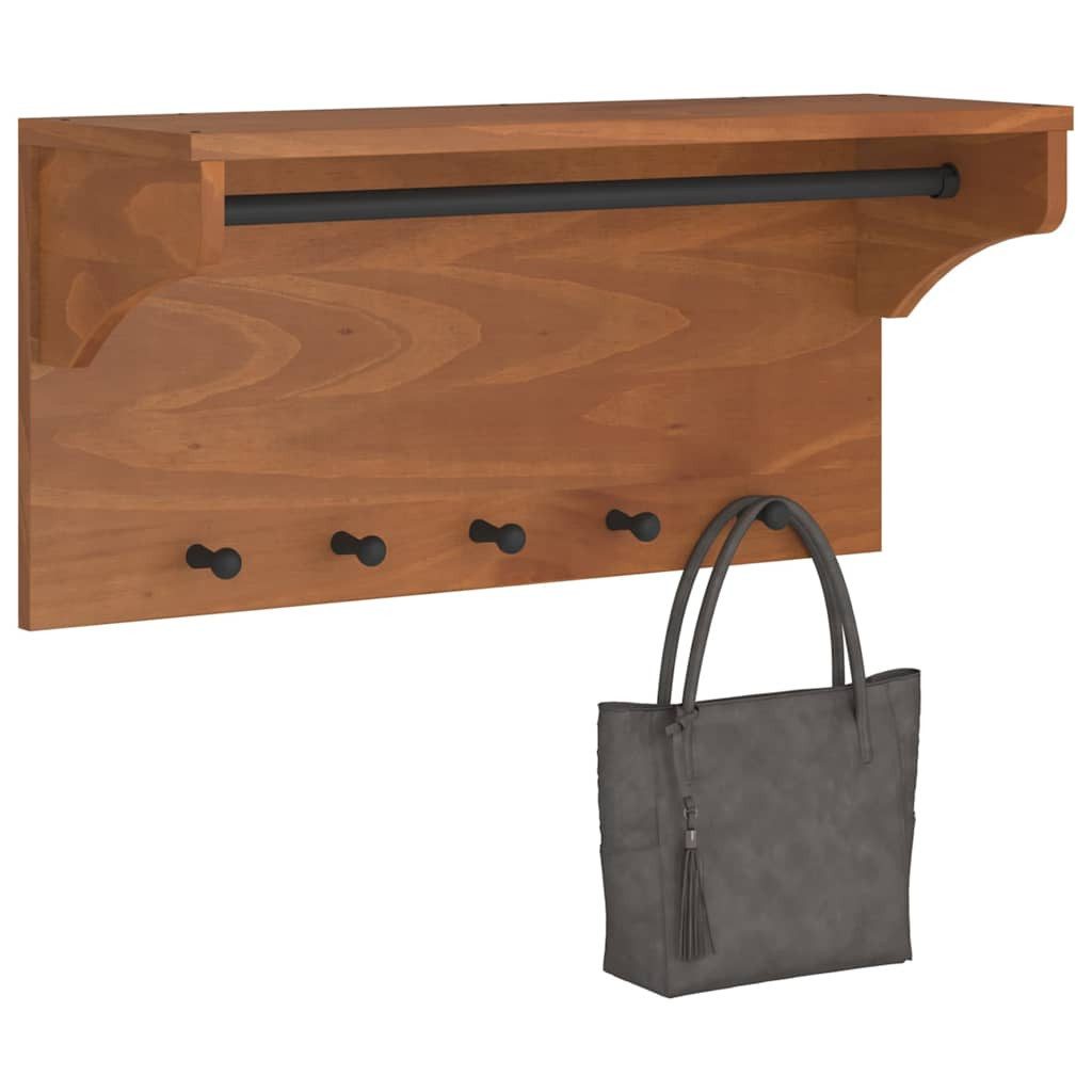 vidaXL Garderoben-Set NA Kleiderhaken Wandgarderobe SANDNES 87x30x42 cm Massivholz Kiefer