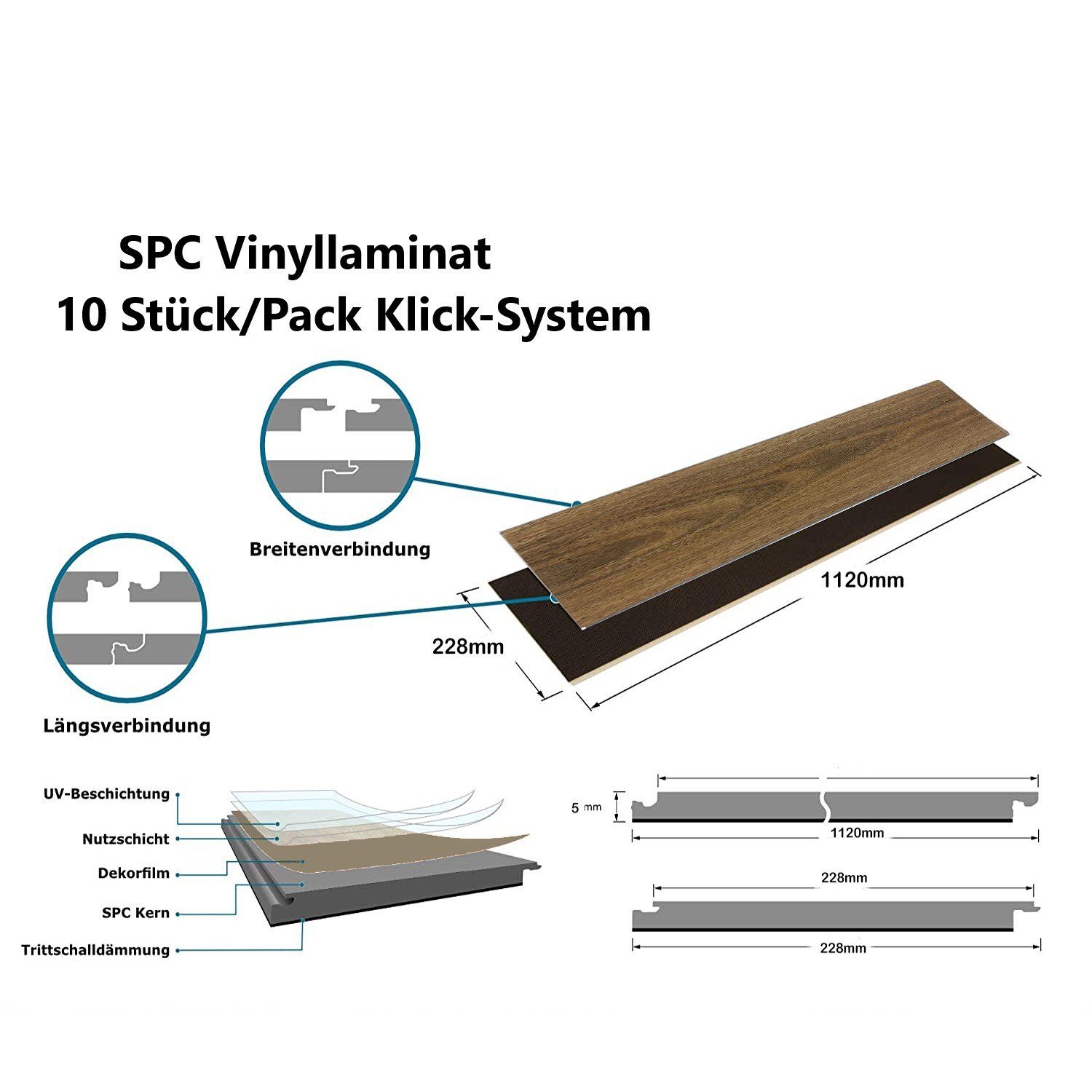 Super Solu Vinyllaminat Vinylboden, Klick-System, Stärke 5mm, Holzoptik, Pa günstig online kaufen