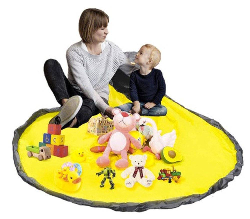 KRUZZEL Spielmatte Spielzeugkorb Aufbewahrungsbox (Spar-Set, 1-St., aufräumen), Verstärkte, bequeme Griffe für einen leichten Transport