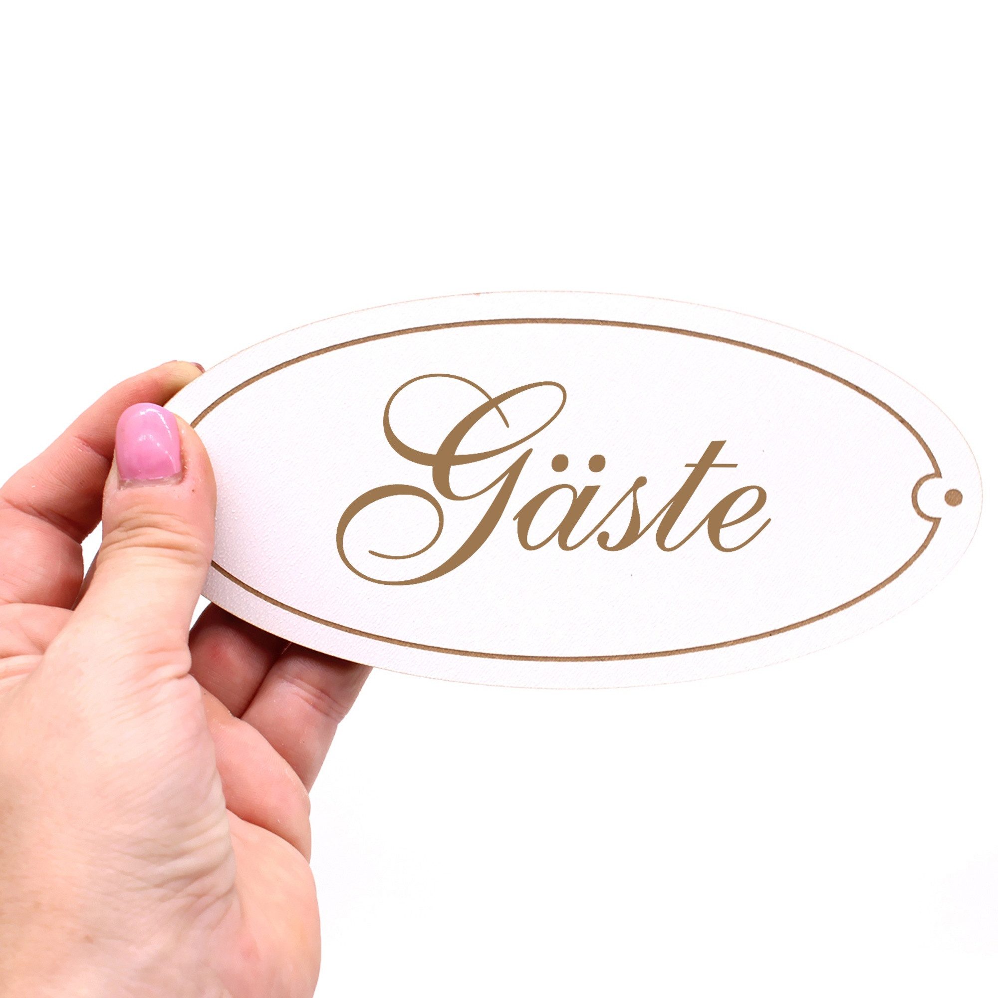 Dekolando Hinweisschild Türschild Oval - Gäste - Schild 15 x 7 cm - Schilder Türschilder, (1 St)