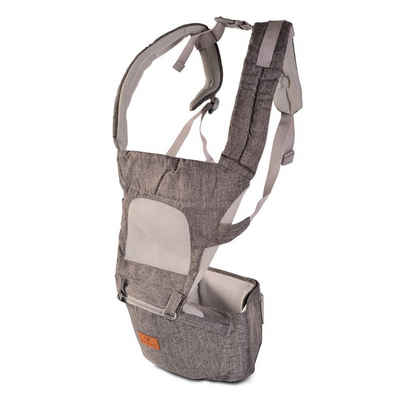 Cangaroo Babytrage Babytrage I Carry 5 in 1, Bauch- Rückentrage abnehmbarer Sitz, Gürtel