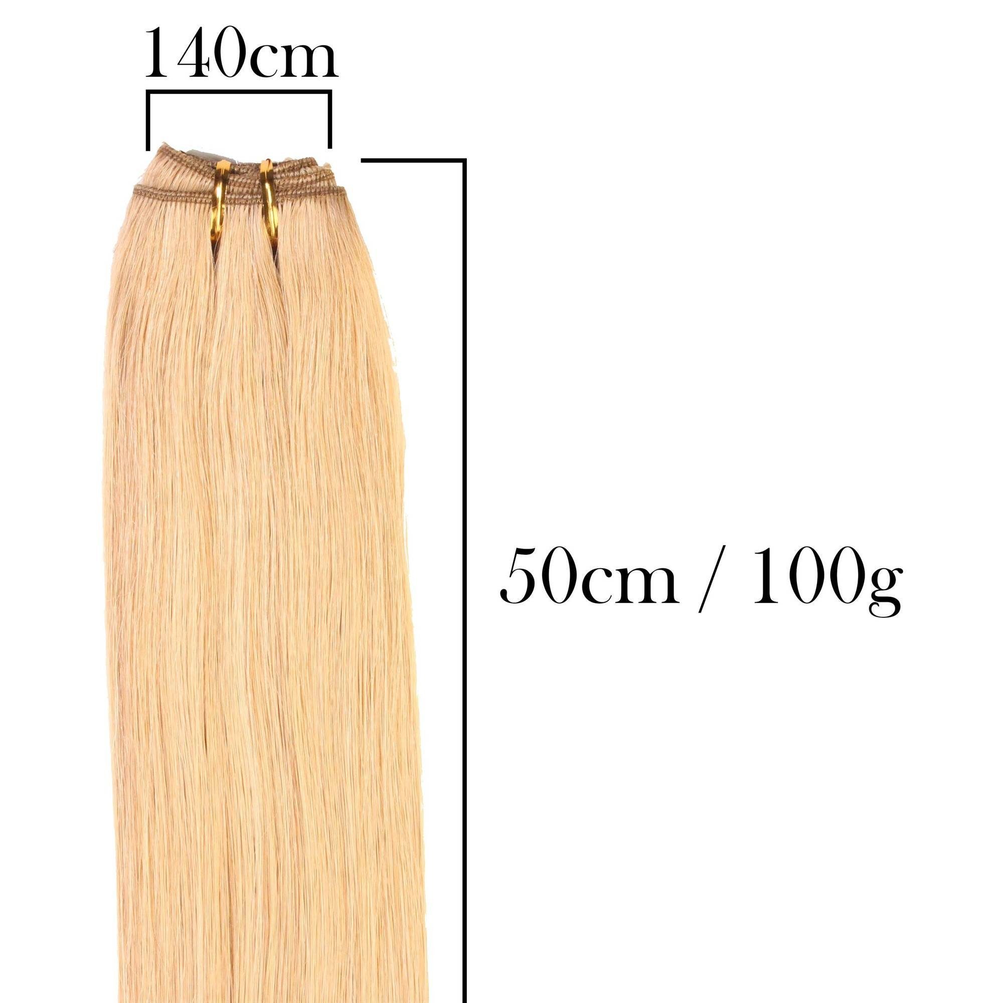 Hellblond Gewellte 50cm Echthaar-Extension hair2heart #8/0 Echthaartresse
