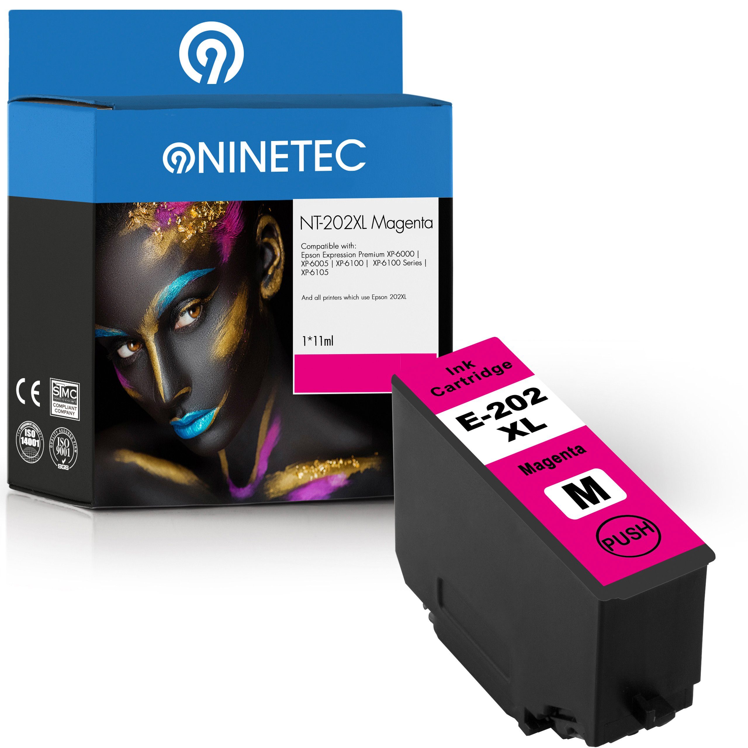 NINETEC ersetzt Epson 202XL 202 XL Magenta Tintenpatrone