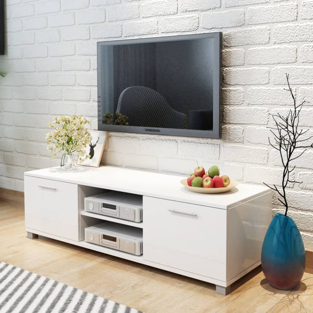 furnicato TV-Schrank Hochglanz-Weiß 120x40,5x35 cm