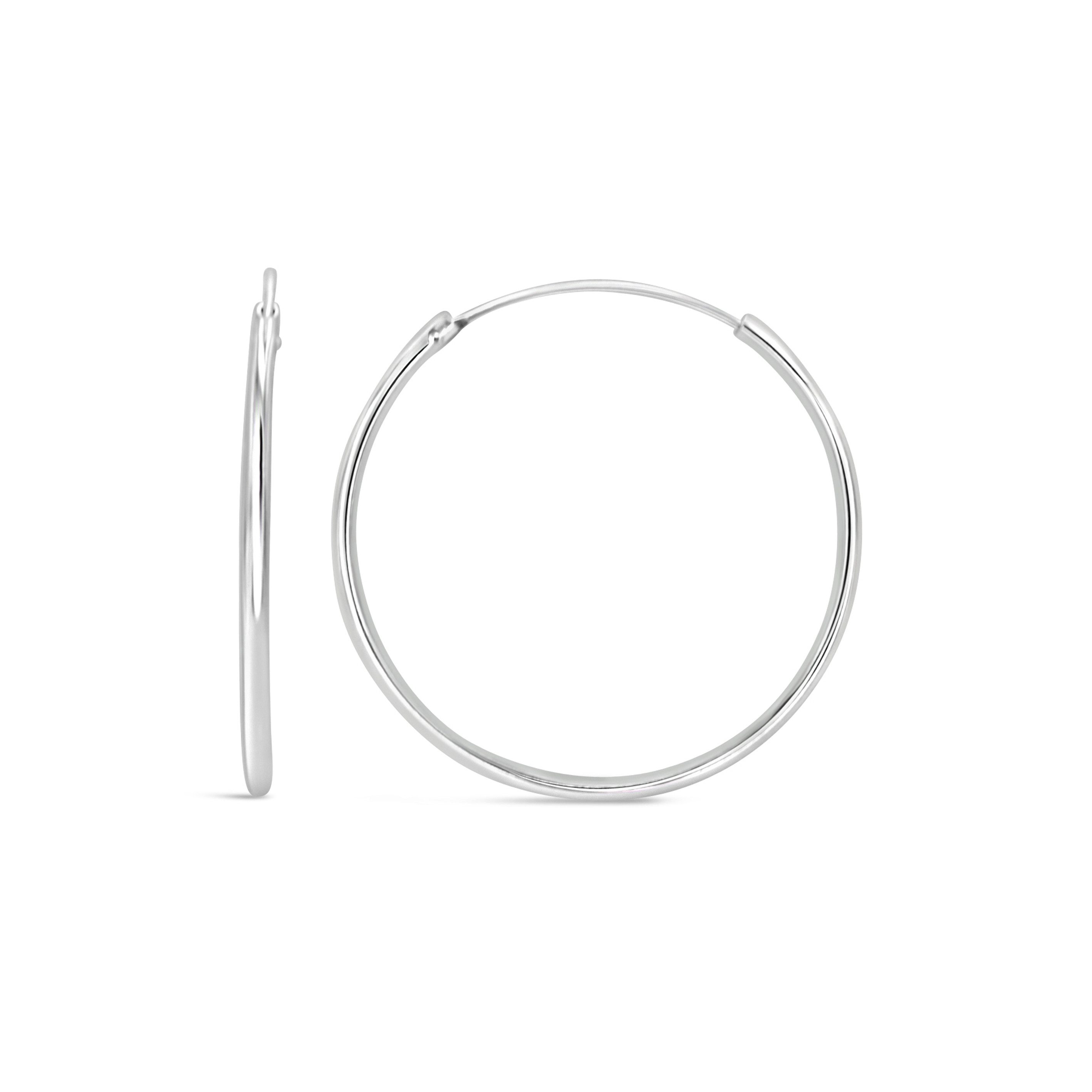 Ars-Argenti Paar Creolen Ohrringe Damen echt 925 Sterling Silber inkl. Geschenkbox (inkl. Schmuckbox), 925 Sterling Silber, Hypoallergen, Wasserfest, Nickelfrei