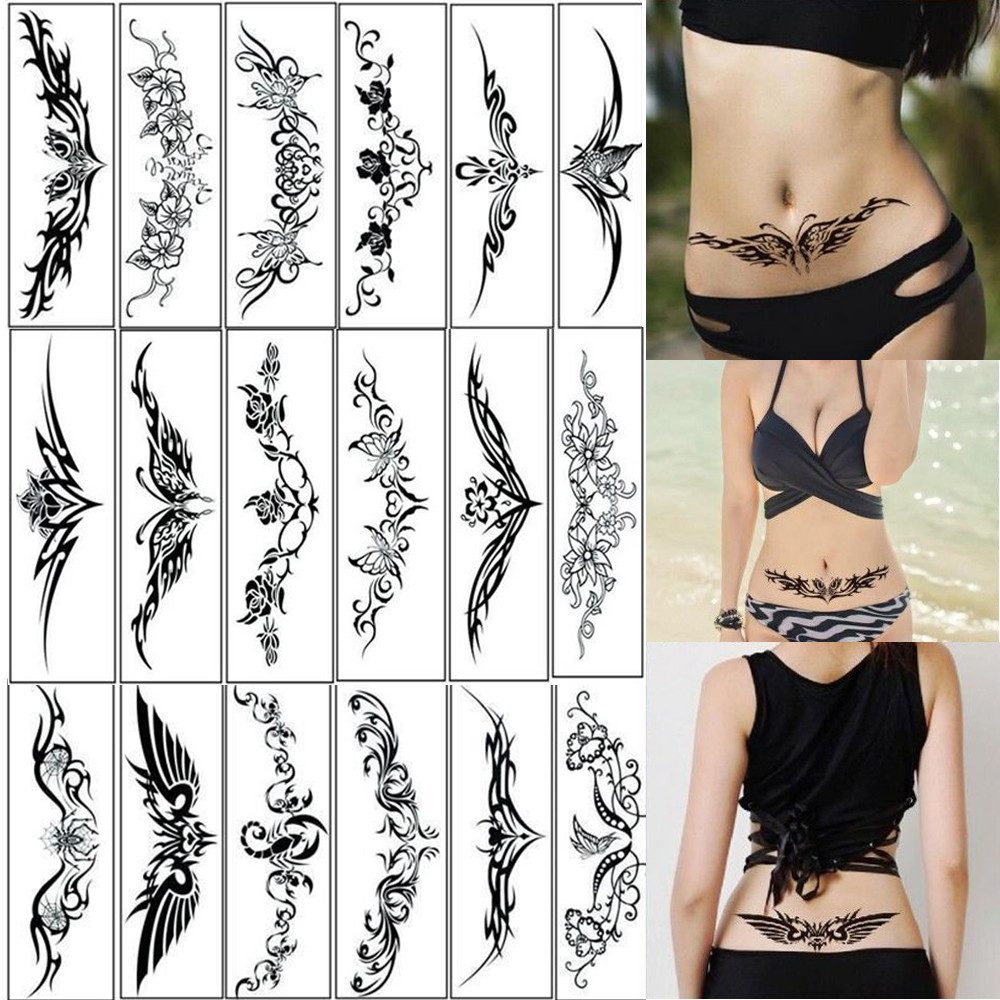 ZEUOPQ Schmuck-Tattoo Tattoo Stilvoll Aufkleber für Frauen 18 St,wasserdicht dauerhaft sexy, 18-tlg., für Veranstaltungen,Partys,Konzerte,Hochzeiten oder andere Anlässe