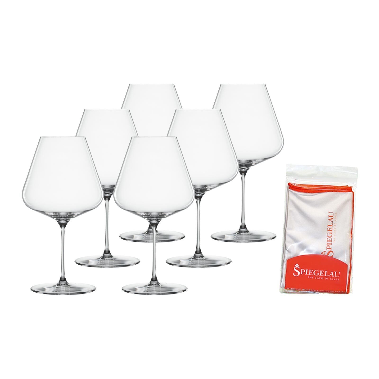 SPIEGELAU Rotweinglas Definition Burgundergläser + 1 Poliertuch 960 ml, Glas