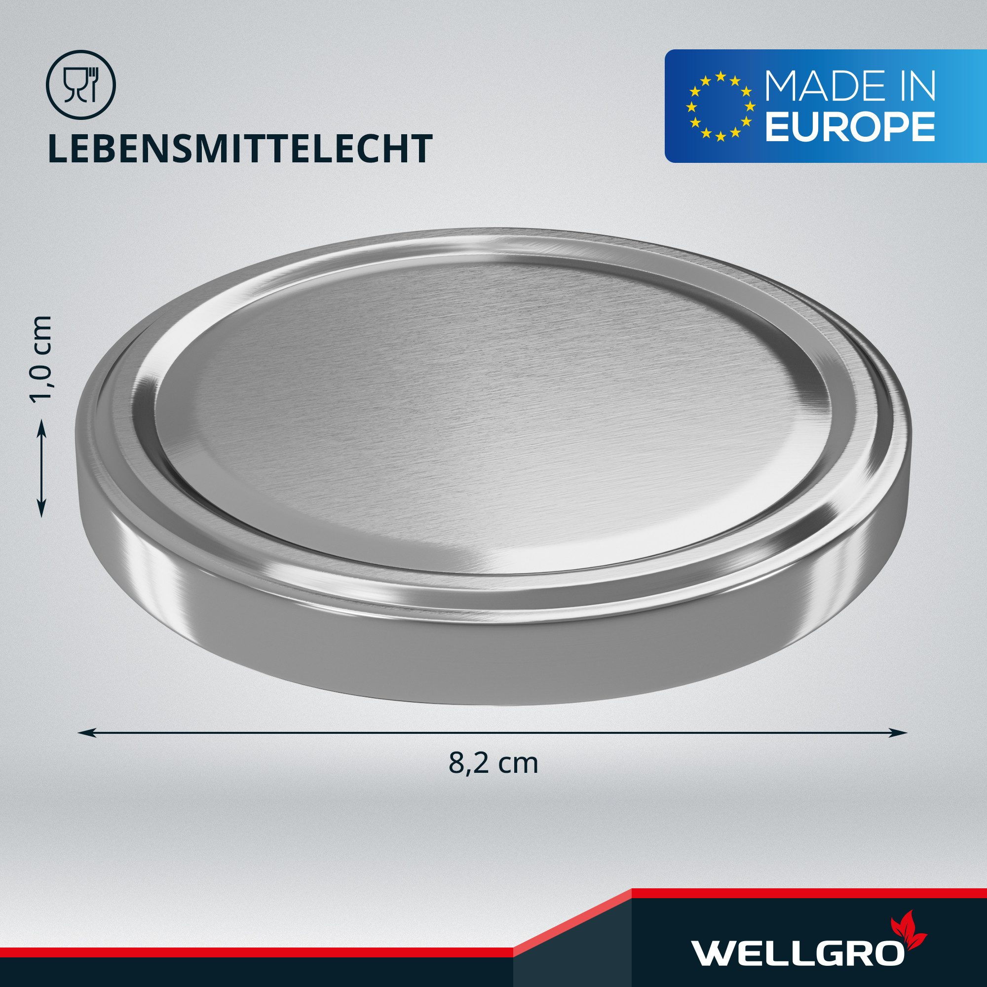 Wellgro Vorratsglas Einmachdeckel TO 82 - Twist-Off-Deckel, (50-tlg)