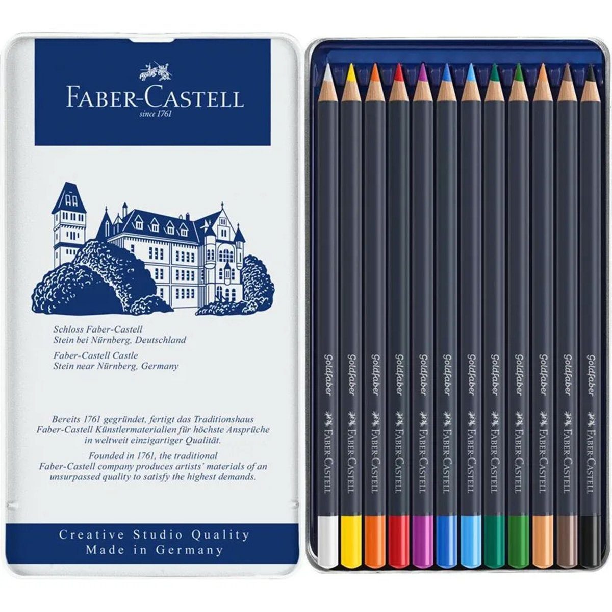 Faber-Castell Faserstift Goldfaber Farbstift Buntstift 12er Metalletui