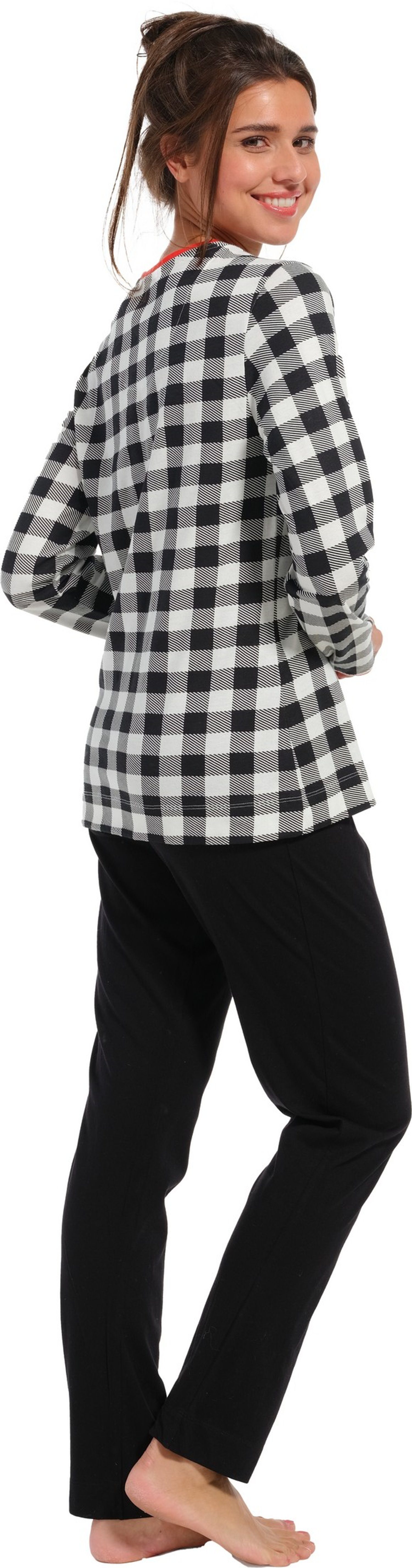 Rebelle Schlafanzug Modischer Damen Pyjama lang (2 tlg) Baumwolle