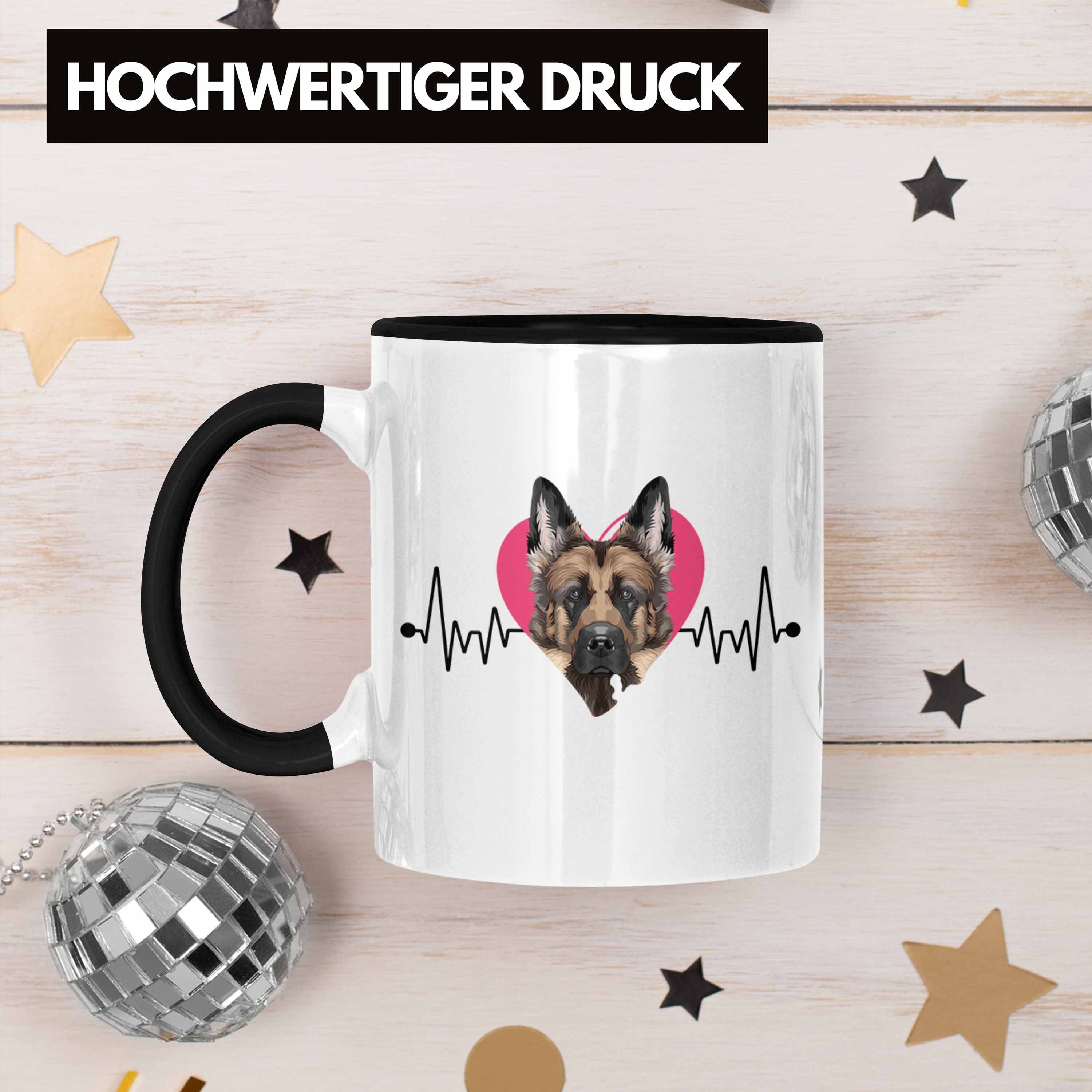 Lustiger Schwarz Geschenkidee Spruch Geschenk Schäferhund Herzs Besitzer Tasse Tasse Trendation