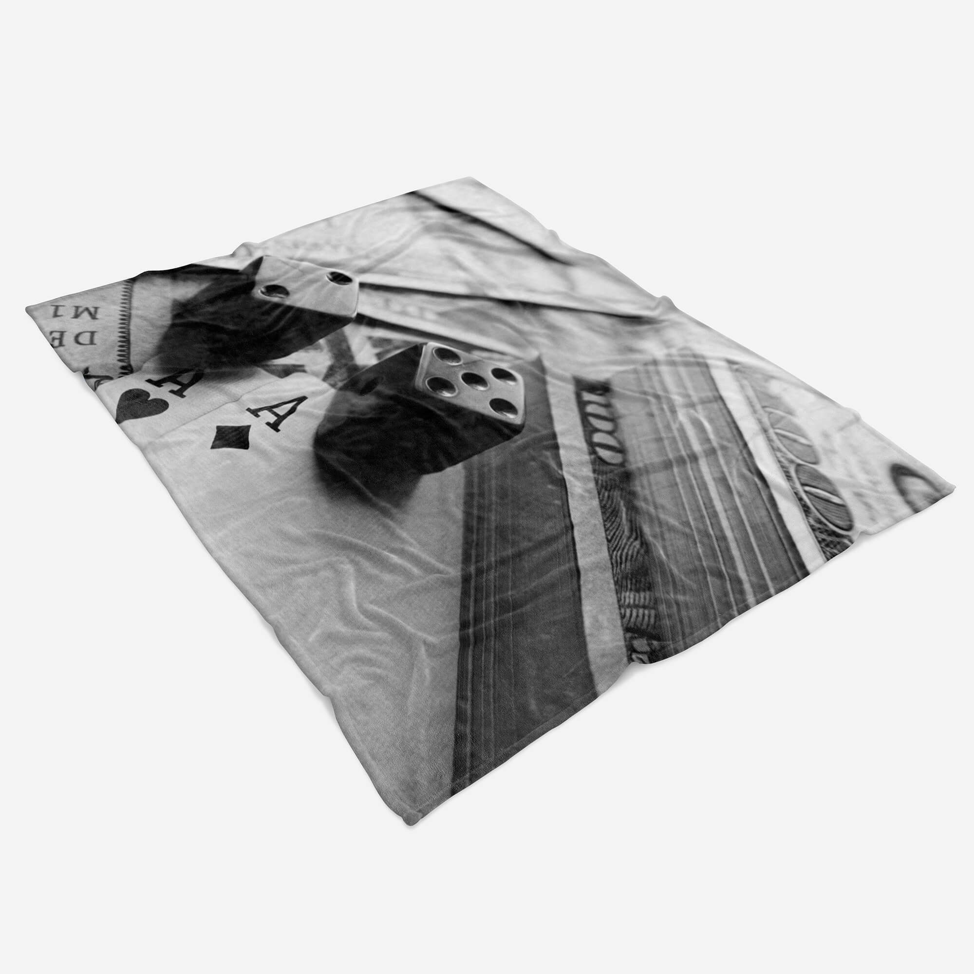 Sinus Fotomotiv Kuscheldecke Dollarscheine Spie, (1-St), Handtuch Handtuch Strandhandtuch Baumwolle-Polyester-Mix Art Handtücher Saunatuch mit