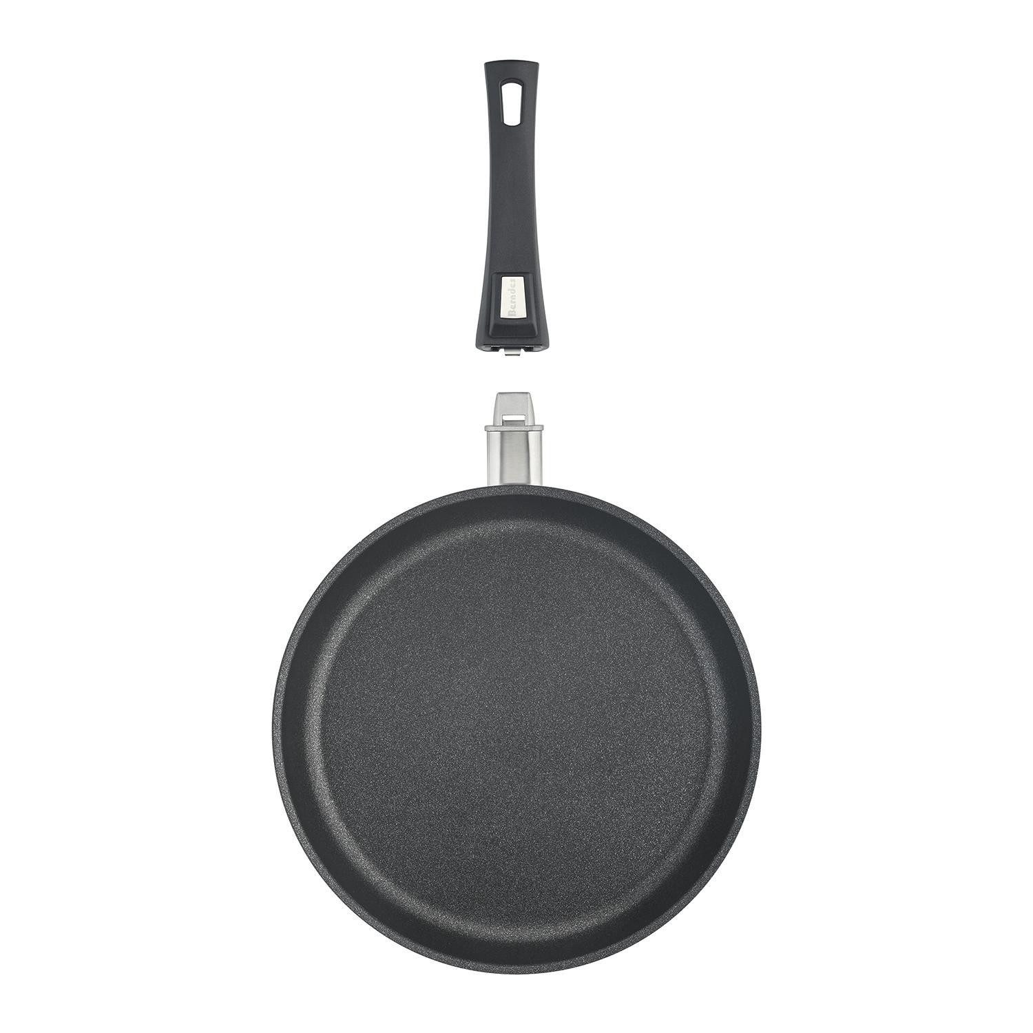 Berndes Bratpfanne VARIO CLICK, Ø 28 cm, Schwarz, Antihaftbeschichtet, Aluminiumguss, inkl. Kunststoffgriff mit Klicksystem, Induktion