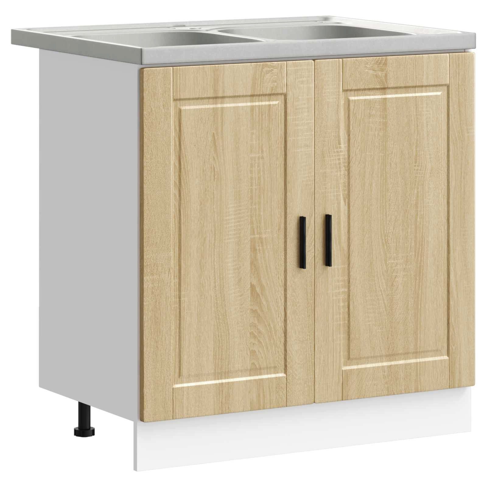 vidaXL Badezimmerspiegelschrank Waschbecken-Unterschrank Porto 2 stk. Braun 80 x 46 x 81.5 cm (2-St)