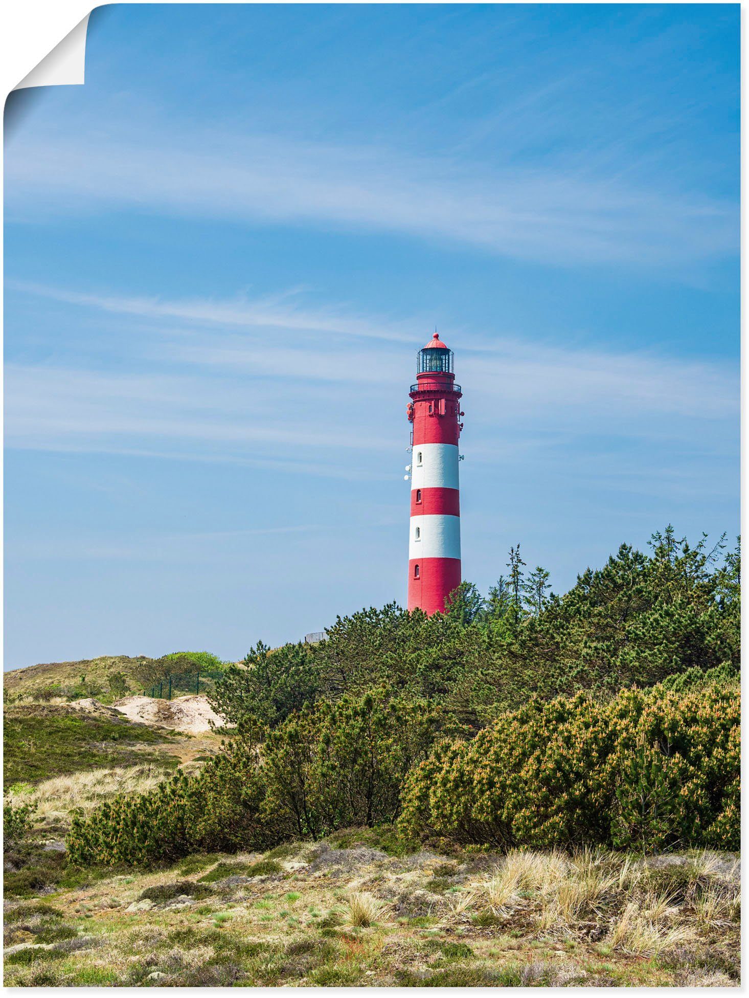 St), Insel Wittdün in Leuchtturm (1 oder versch. Leinwandbild, Größen auf Wandaufkleber Wandbild Gebäude Alubild, als Artland in Amrum, Poster