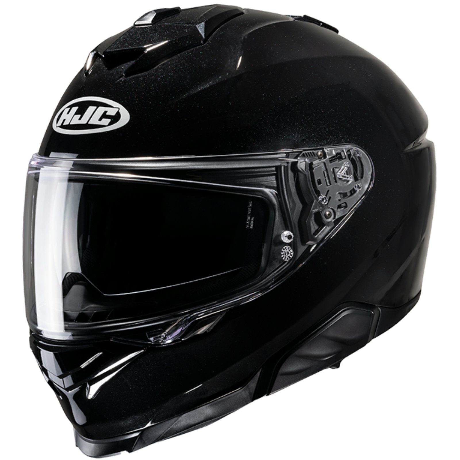 HJC Motorradhelm HJC i71 Solid metallic schwarz Integralhelm L (1er Set)