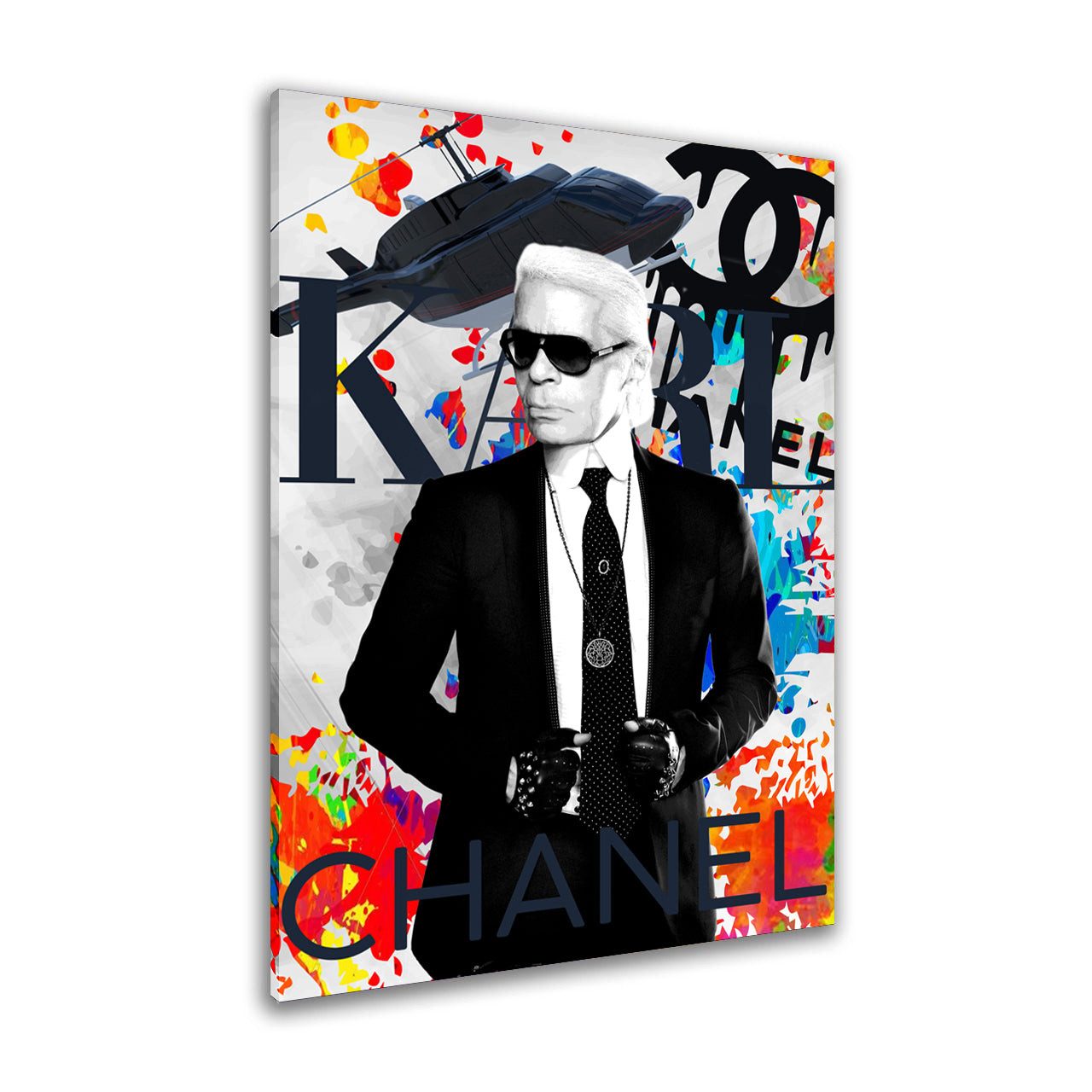 Artedinoi Leinwandbild Karl Pop Art Style Wandbild Leinwandbild Kunstdruck XL Wanddeko, Karl Lagerfeld, Porträt