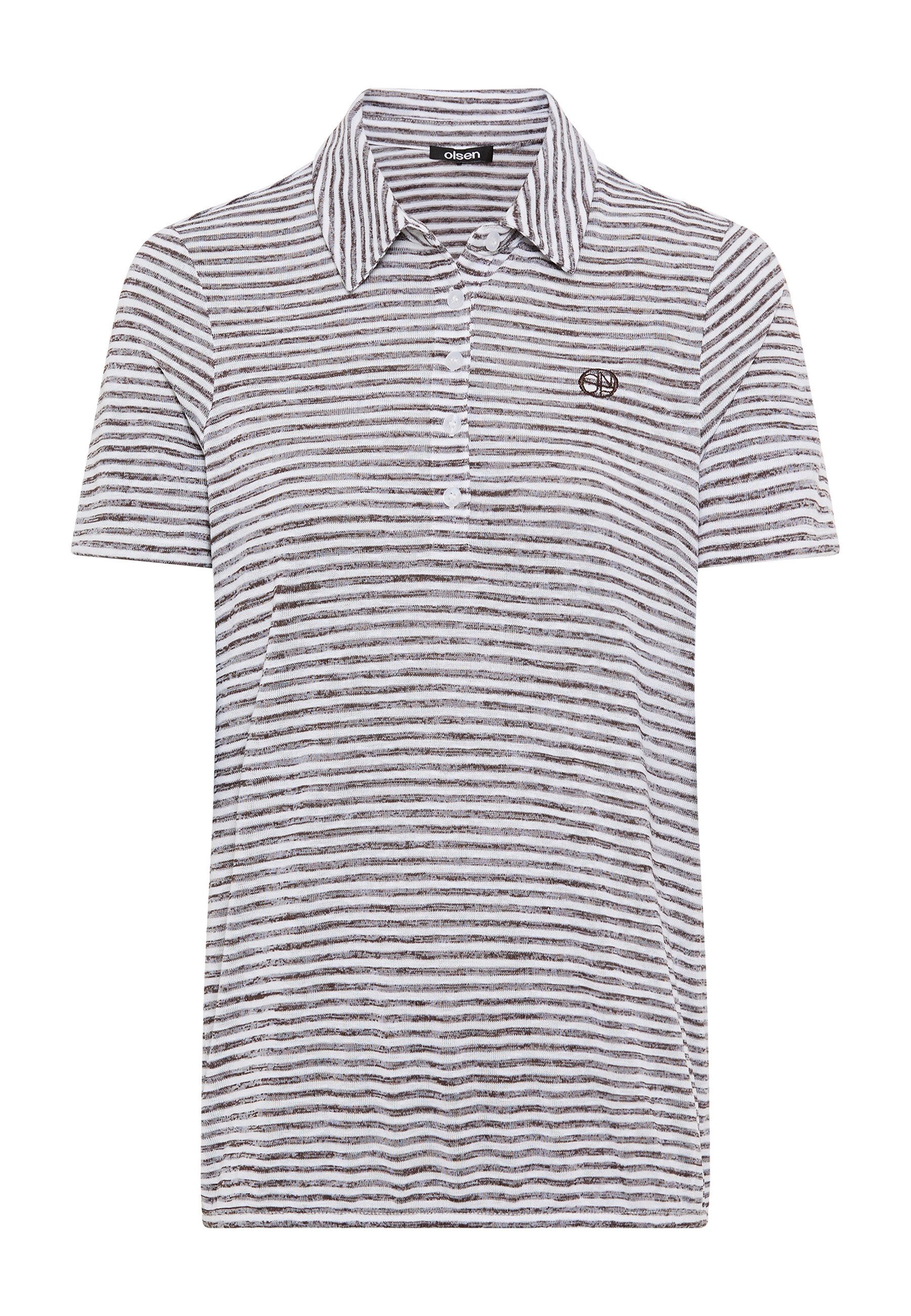 Olsen T-Shirt Polo-Shirt mit Streifendessin