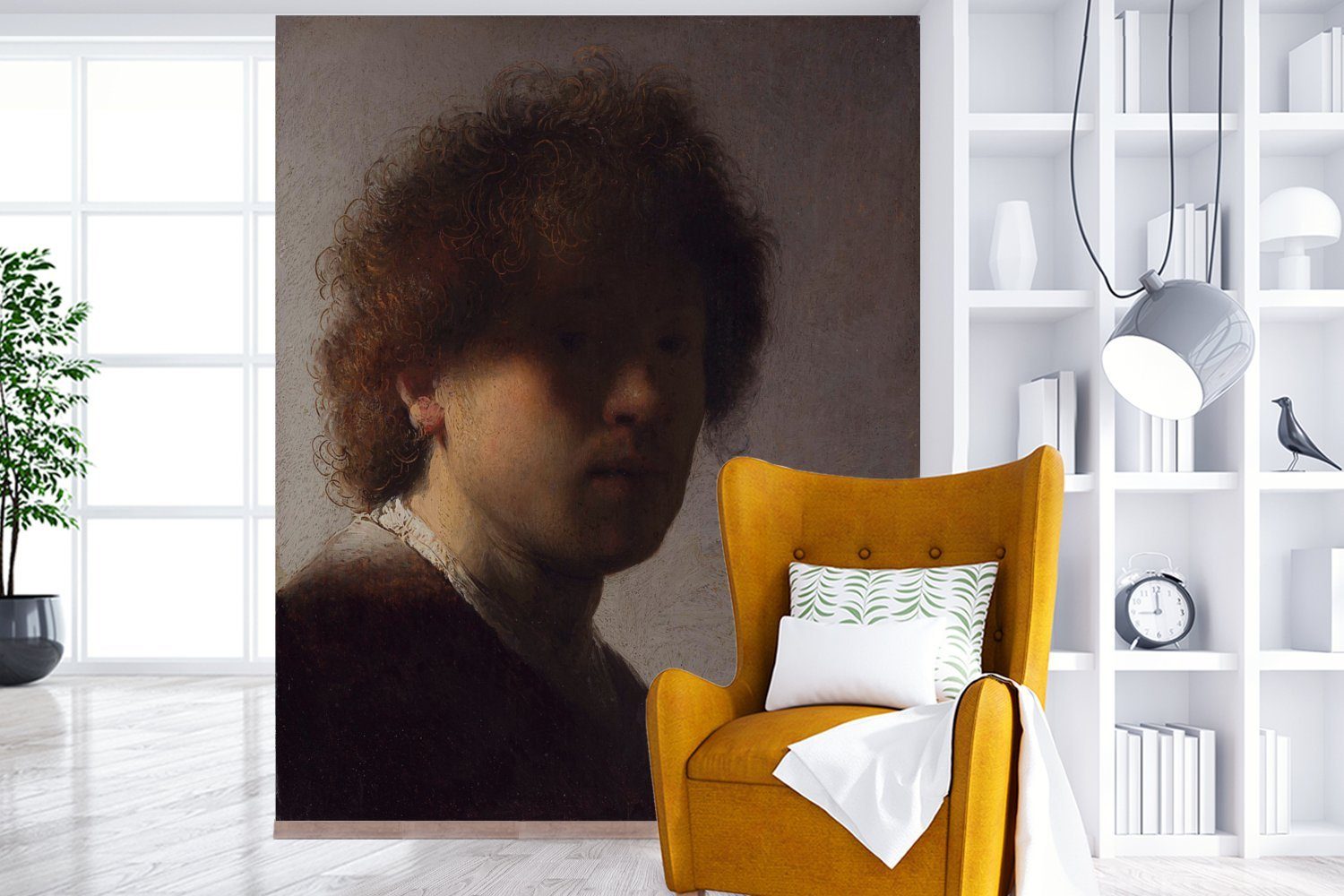 Gemälde von MuchoWow Rijn, Selbstbildnis Vliestapete Rembrandt von Matt, bedruckt, St), Rembrandt - Küche, Fototapete Wohnzimmer für (4 van Schlafzimmer Fototapete
