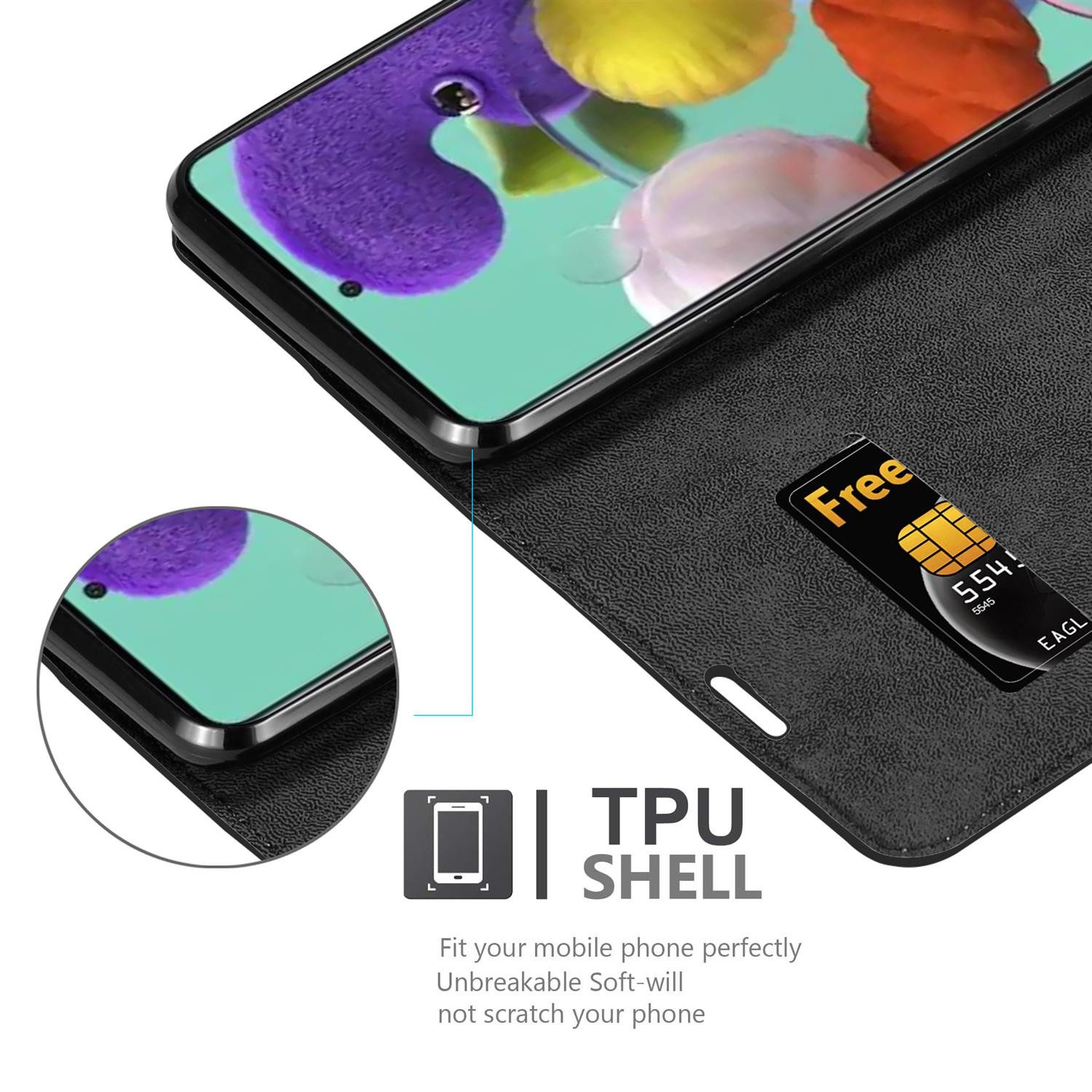 Cadorabo Handyhülle für Samsung Galaxy A52 (4G / 5G) / A52s Hülle Samsung Galaxy A52 (4G / 5G) / A52s, Hülle Schutzhülle mit Standfunktion, Magnetverschluss und Kartenfach