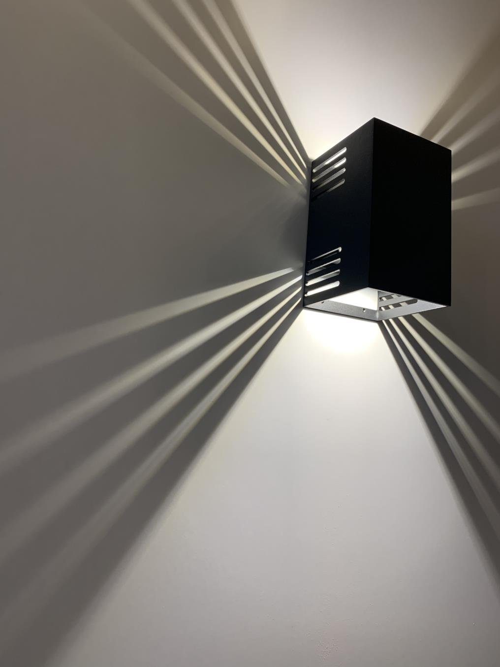 SpiceLED LED Außen-Wandleuchte ShineLED-Outdoor, integriert, Weiß 12 Schatteneffekt, (4200 Weiß, weiß, mit Watt, Beleuchtung K), indirekte dimmbar, Lichtfarbe Up fest & Licht Down LED