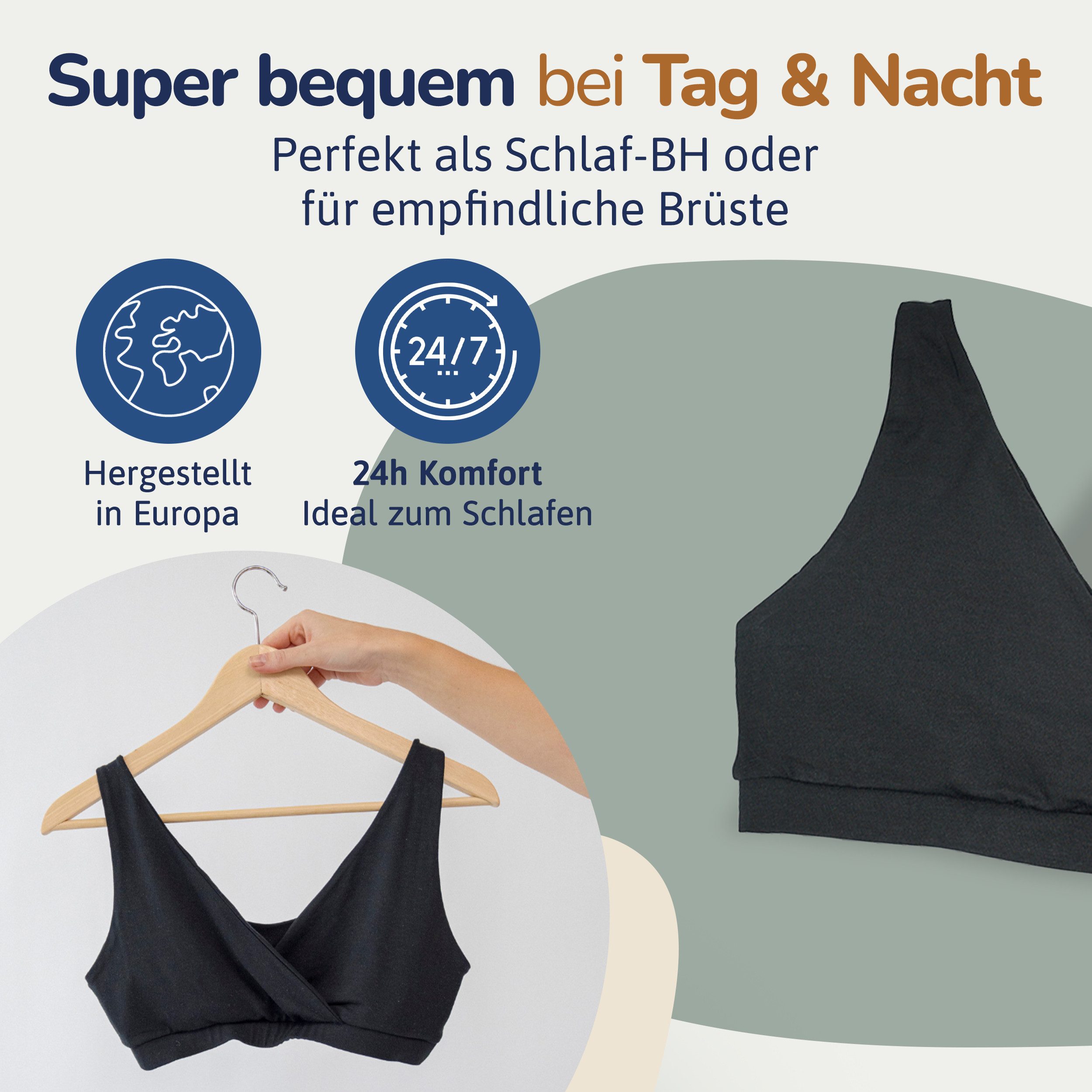 Hinzling Still-BH schwarz – bügelloser BH mit Pull-Down Funktion für Schwangerschaft