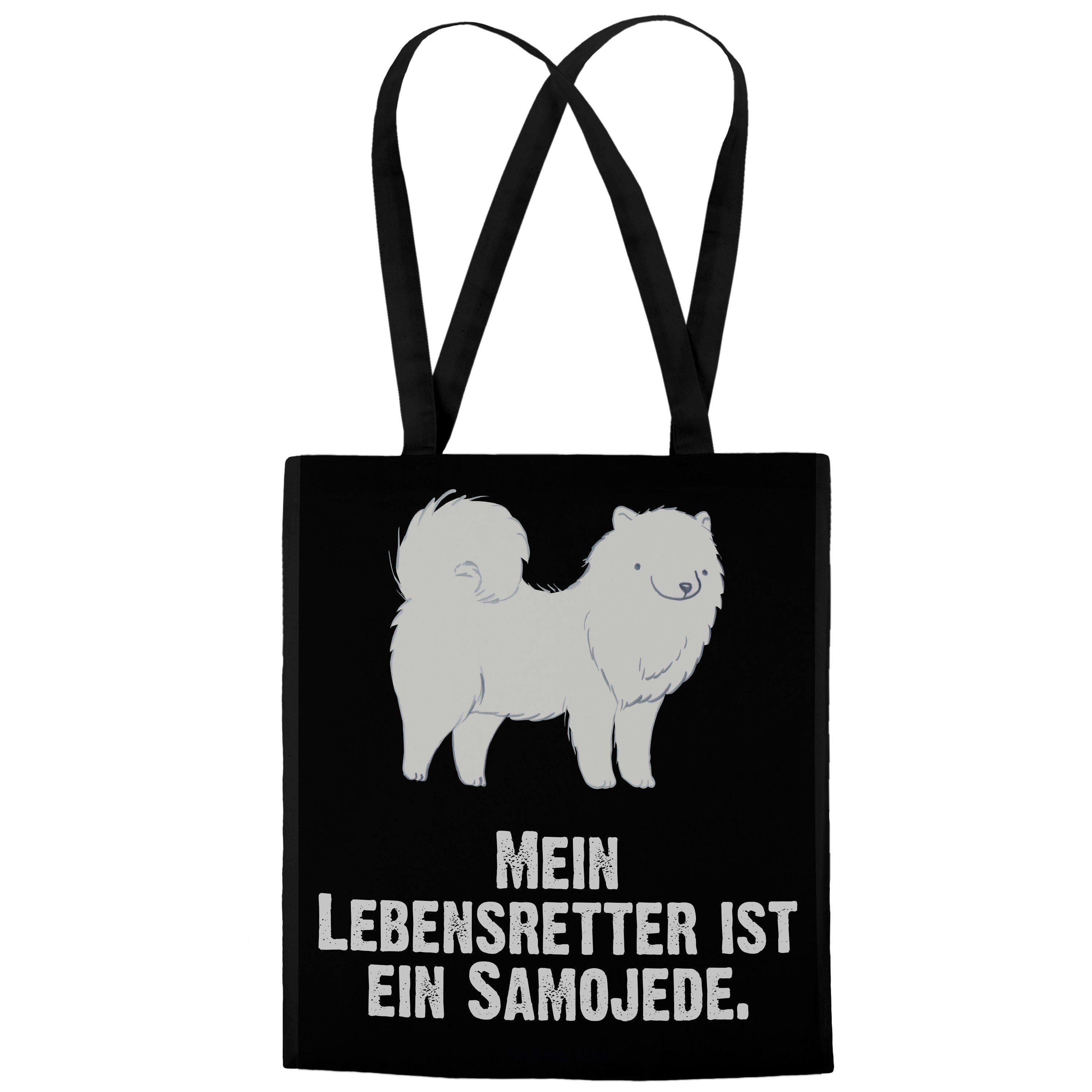 Lebensretter - Stoffbeutel (1-tlg) Geschenk, Mr. Schwarz Tragetasche & Beuteltasche, Mrs. - Samojede Panda